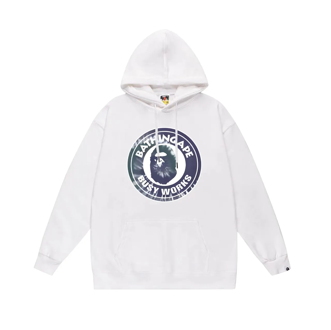Model No. SC678# terry p160 plus velvet p180💰 (top version) BAPE tie-dye ape head letter medallion printed hooded sweatshirt. Made of 380g large terry 430g silver fox velvet (drop shoulder large version) fabric. The texture is soft and non-pilling. Imported environmentally friendly printing glue. The pattern is bright and three-dimensional. Quality💥Same style for men and women. The upper body is trendy. Color: black and blue, white blue, gray blue, black and yellow, white and yellow. Gray yellow Size: S M L XL XXL