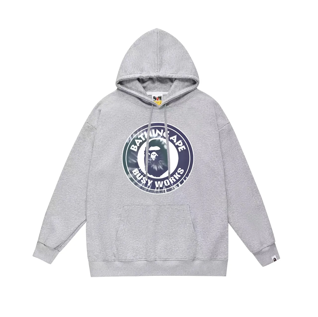 Model No. SC678# terry p160 plus velvet p180💰 (top version) BAPE tie-dye ape head letter medallion printed hooded sweatshirt. Made of 380g large terry 430g silver fox velvet (drop shoulder large version) fabric. The texture is soft and non-pilling. Imported environmentally friendly printing glue. The pattern is bright and three-dimensional. Quality💥Same style for men and women. The upper body is trendy. Color: black and blue, white blue, gray blue, black and yellow, white and yellow. Gray yellow Size: S M L XL XXL