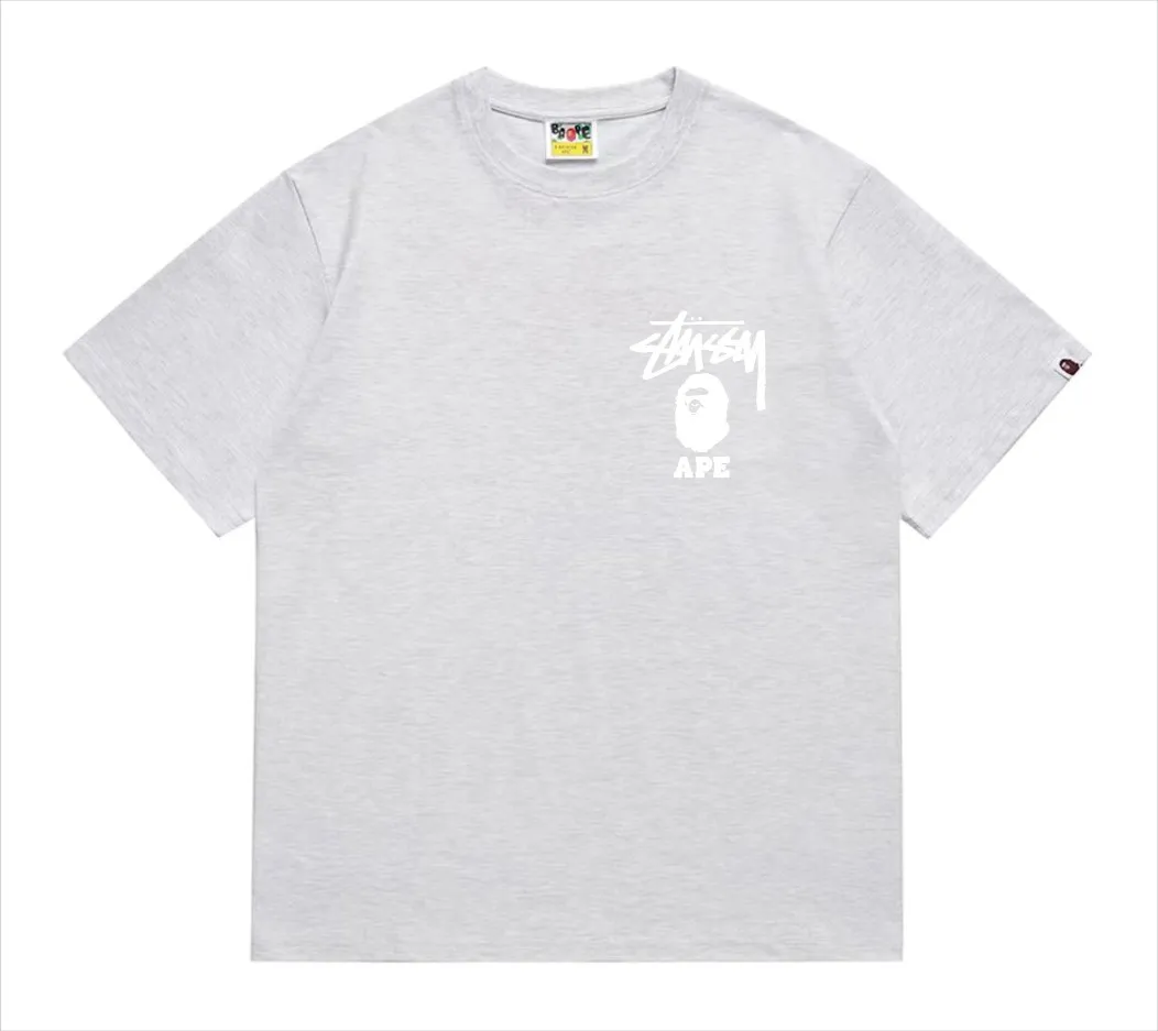 SC202#p110💰 (top version) BAPE×Stussy co-branded Stussy letter ape print T-shirt Made of 260 grams of high-quality high-weave pure cotton fabric, double yarn combed, soft texture without pilling, imported environmentally friendly printing glue, bright and three-dimensional pattern, quality 💥Same style for men and women, the upper body is fashionable Color: black pink white pink gray pink pink pink red pink black and white gray and white pink and white red and white white and black Gray and black Pink and black Red and black Size: S M L XL XXL