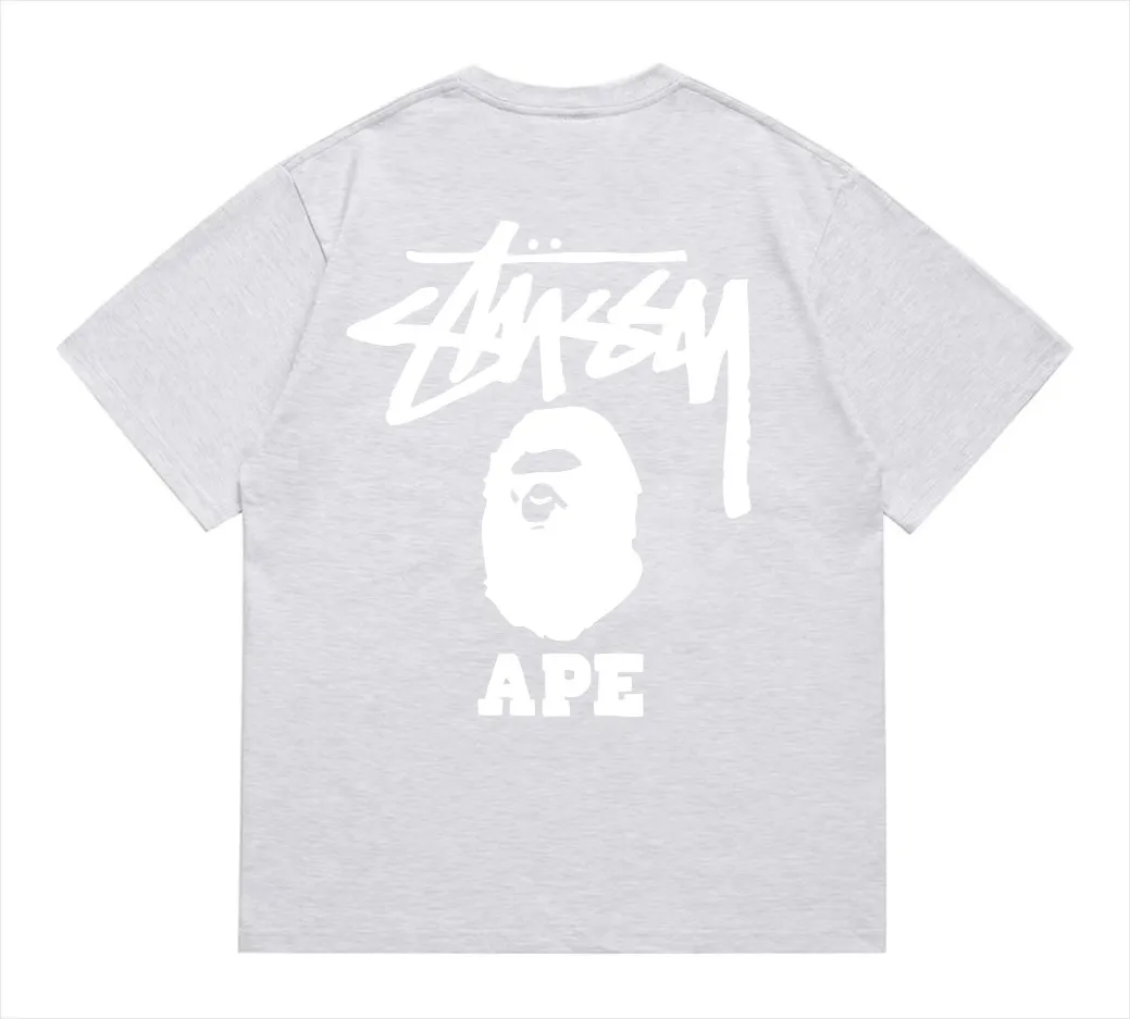SC202#p110💰 (top version) BAPE×Stussy co-branded Stussy letter ape print T-shirt Made of 260 grams of high-quality high-weave pure cotton fabric, double yarn combed, soft texture without pilling, imported environmentally friendly printing glue, bright and three-dimensional pattern, quality 💥Same style for men and women, the upper body is fashionable Color: black pink white pink gray pink pink pink red pink black and white gray and white pink and white red and white white and black Gray and black Pink and black Red and black Size: S M L XL XXL