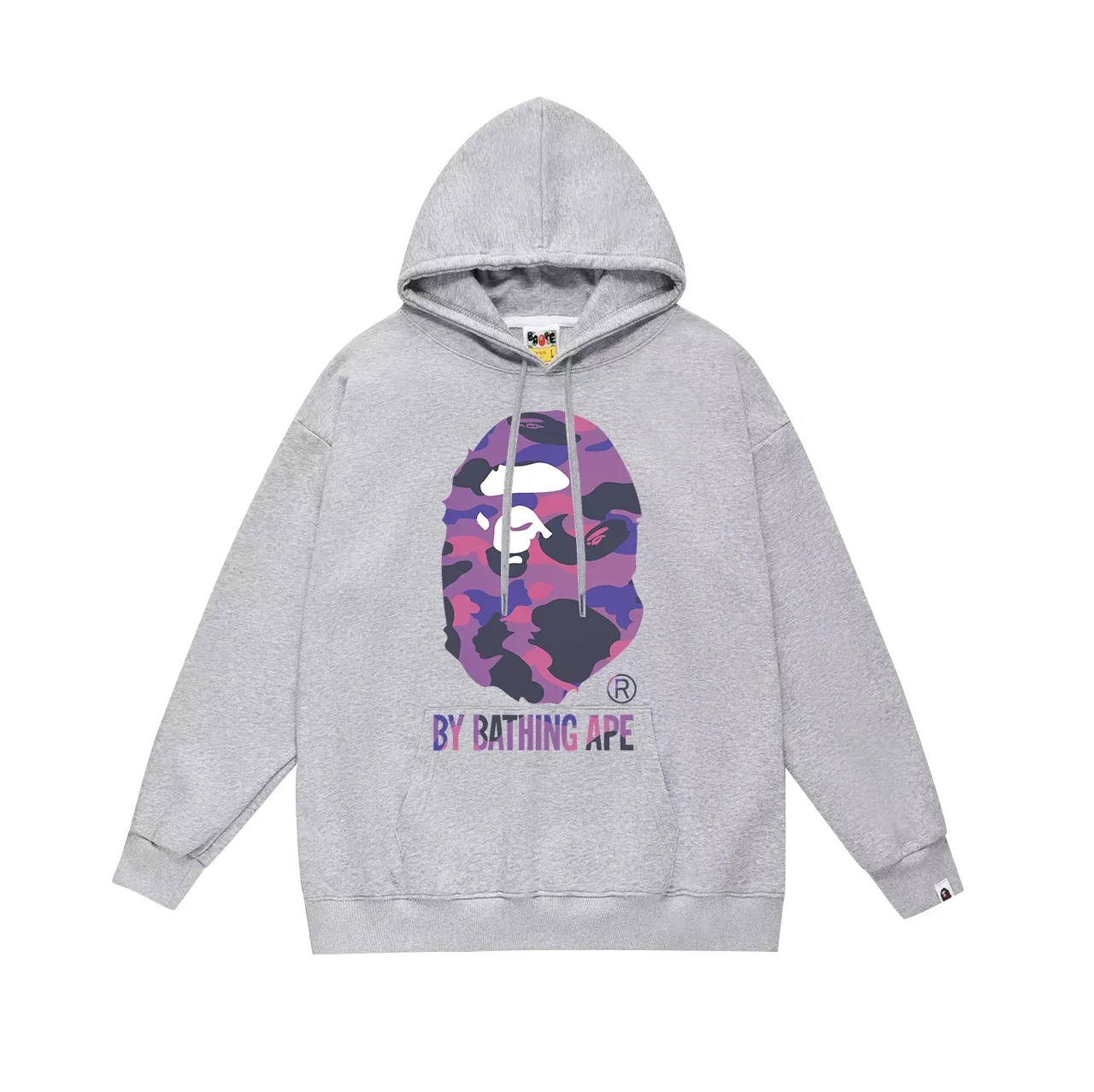 Model No. SC645# terry p160 plus velvet p180💰 (top version) BAPE camouflage great ape letter print hooded sweatshirt Made of 380g large terry 430g silver fox velvet (drop shoulder large version) fabric, soft and non-pilling, imported environmentally friendly printing glue, bright and three-dimensional pattern, quality 💥Same style for men and women. The upper body is trendy. Color: black purple white purple gray purple Size: S M L XL XXL