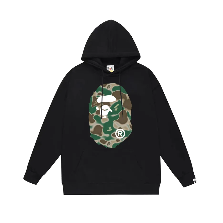 P160 model number SC774# terry 80 plus velvet 90 (top version) BAPE LIQUID CAMO BIG APE hooded sweatshirt Made of 380g large terry (drop shoulder large version) fabric, soft and non-pilling, imported environmentally friendly printing glue, bright and three-dimensional pattern, quality 💥Same style for men and women, the upper body is fashionable Color: black green white green gray green Size: S M L XL XXL