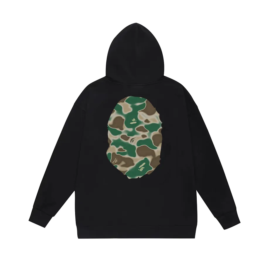 P160 model number SC774# terry 80 plus velvet 90 (top version) BAPE LIQUID CAMO BIG APE hooded sweatshirt Made of 380g large terry (drop shoulder large version) fabric, soft and non-pilling, imported environmentally friendly printing glue, bright and three-dimensional pattern, quality 💥Same style for men and women, the upper body is fashionable Color: black green white green gray green Size: S M L XL XXL
