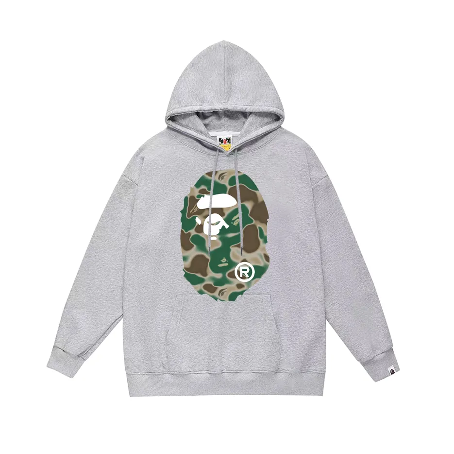 P160 model number SC774# terry 80 plus velvet 90 (top version) BAPE LIQUID CAMO BIG APE hooded sweatshirt Made of 380g large terry (drop shoulder large version) fabric, soft and non-pilling, imported environmentally friendly printing glue, bright and three-dimensional pattern, quality 💥Same style for men and women, the upper body is fashionable Color: black green white green gray green Size: S M L XL XXL