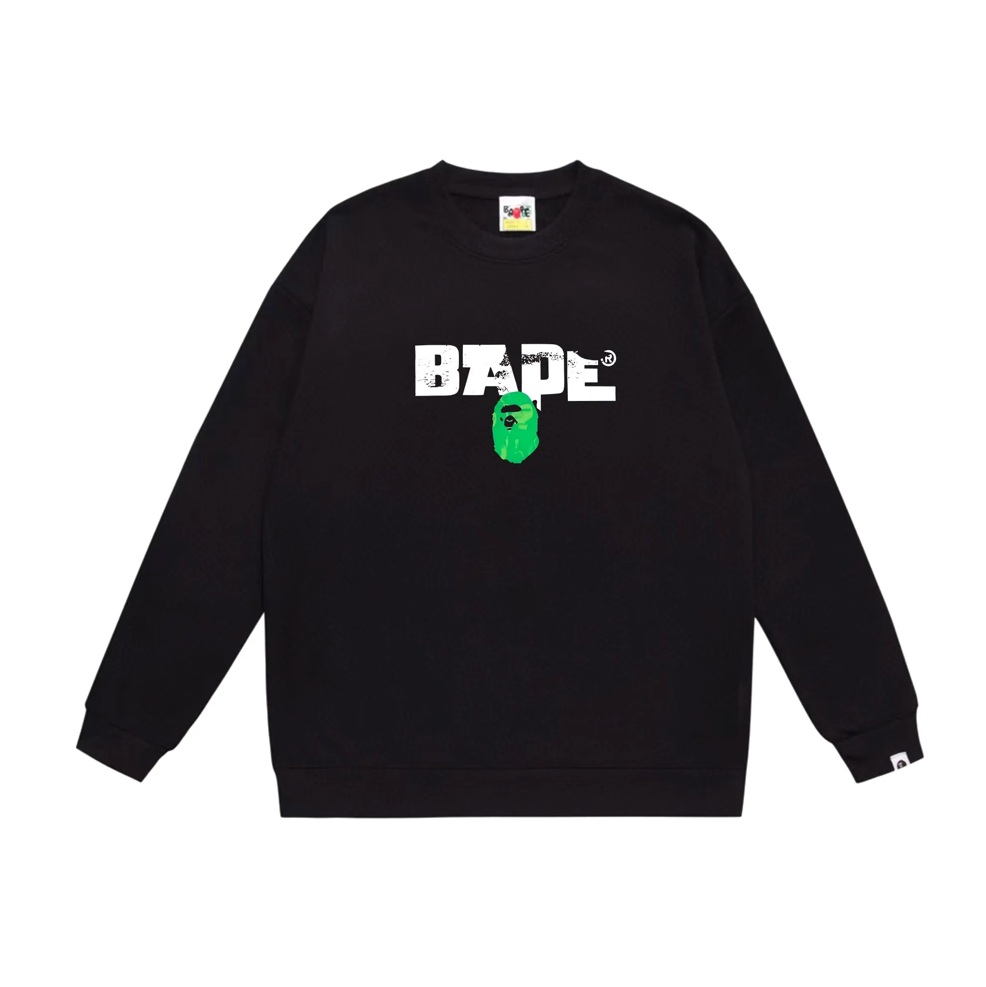 P170 model number SC569# terry 80 plus velvet 85 (top version) BAPE Ape Army letter printed round neck sweatshirt Made of 350g large terry (drop shoulder large version) fabric, soft and non-pilling, imported environmentally friendly printing glue, bright and three-dimensional pattern, quality 💥Same style for men and women, the upper body is fashionable Color: black white gray Size: S M L XL XXL