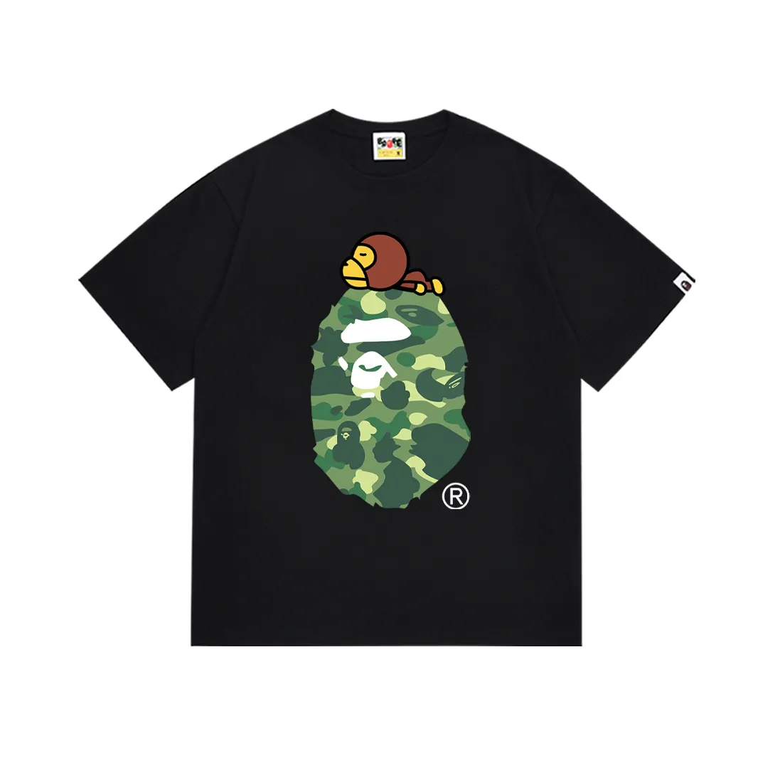 SC163#p110💰 (top version) BAPE Monkey-Ape combination printed short-sleeved T-shirt Made of 260 grams of high-quality high-weave pure cotton fabric, double yarn combed, soft texture and no pilling Imported environmentally friendly printing glue, bright and three-dimensional pattern, quality 💥unisex style, the upper body is fashionable Color: black red black blue black green black purple white red white blue white green white purple Size: S M L XL XXL