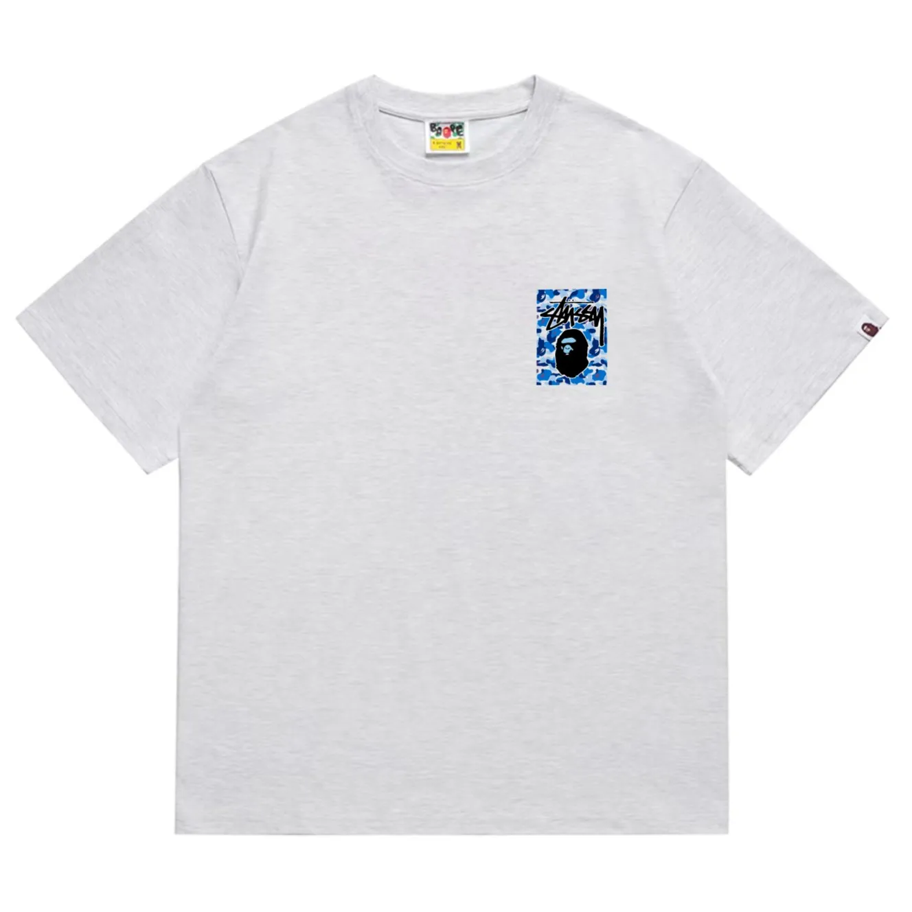 SC203#p110💰 (Top version) BAPE×Stussy co-branded Stussy letter ape print T-shirt Made of 260 grams of high-quality high-weave pure cotton fabric, double yarn combed, soft texture without pilling, imported environmentally friendly printing glue, bright and three-dimensional pattern, quality 💥Same style for men and women, the upper body is fashionable Color: black, blue and white, white, blue and white, pink, blue and white, gray, blue and white, red, blue and white, black, blue and black, white, blue and black Pink blue black Gray blue black Red blue black Size: S M L XL XXL