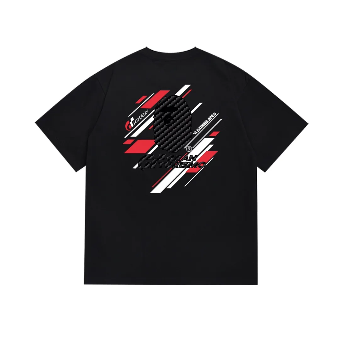 SC152#p110💰 (top version) BAPE✖️GT co-branded twill ape head letter printed short-sleeved T-shirt Made of 260 grams of high-quality high-weave pure cotton fabric, double yarn combed, soft and non-pilling. Imported environmentally friendly printing glue, bright and three-dimensional pattern, quality 💥Same style for men and women. The upper body is trendy. Color: black white Size: S M L XL XXL
