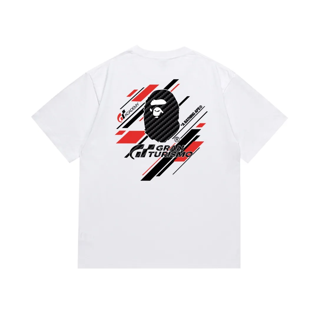 SC152#p110💰 (top version) BAPE✖️GT co-branded twill ape head letter printed short-sleeved T-shirt Made of 260 grams of high-quality high-weave pure cotton fabric, double yarn combed, soft and non-pilling. Imported environmentally friendly printing glue, bright and three-dimensional pattern, quality 💥Same style for men and women. The upper body is trendy. Color: black white Size: S M L XL XXL