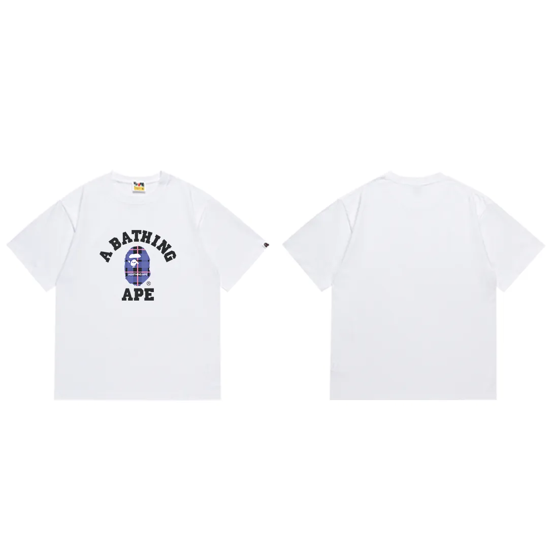 SC196#p110💰 (top version) BAPE ape head classic letter plaid pattern printed T-shirt Made of 260 grams of high-quality high-weave pure cotton fabric, double yarn combed, soft texture and no pilling Imported environmentally friendly printing glue, bright and three-dimensional pattern, quality 💥Same style for men and women, the upper body is fashionable Color: black white Size: S M L XL XXL