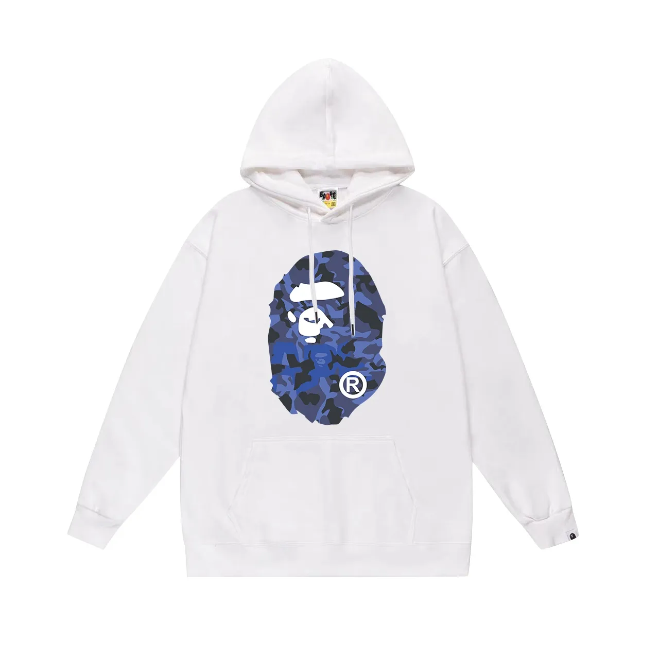 Model No. SC628# terry p160 plus velvet p180💰 (top version) BAPE desert camouflage ape head double-sided printed hooded sweatshirt. Made of 380g large terry 430g silver fox velvet (drop shoulder large version) fabric. The texture is soft and non-pilling. Imported environmentally friendly printing glue. The pattern is bright and three-dimensional. Quality💥Same style for men and women. The upper body is trendy. Color: black white gray Size: S M L XL XXL