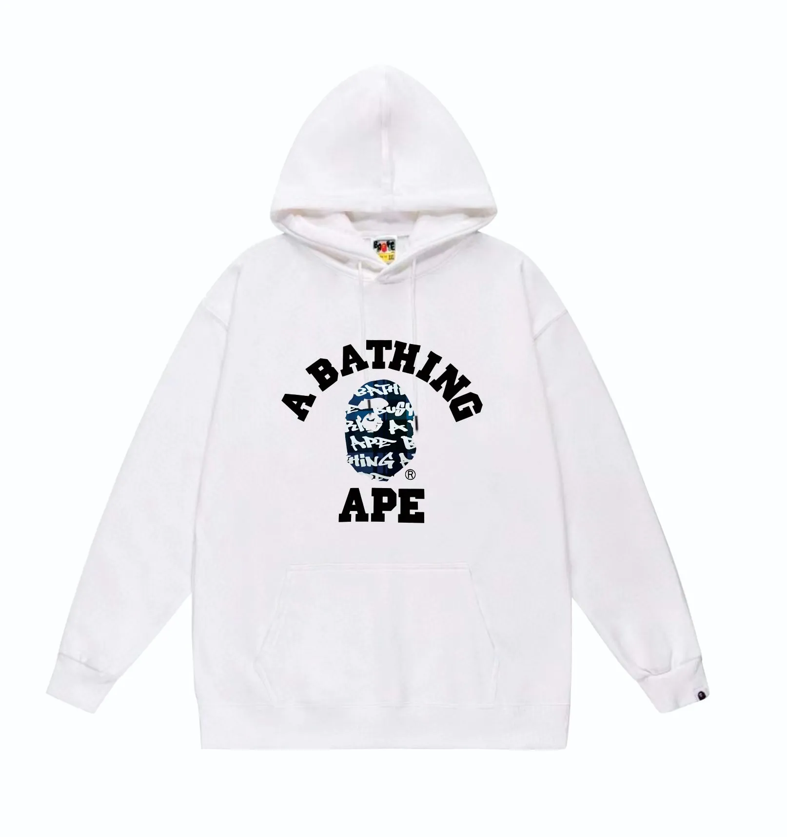P160 model number SC859# terry 80 plus velvet 90 (top version) BAPE ape head letter print graffiti plaid pattern hooded sweatshirt Made of 380g large terry (drop shoulder large version) fabric, soft and non-pilling texture, imported environmentally friendly printing glue, bright and three-dimensional pattern, quality 💥Same style for men and women. The upper body is trendy. Color: black and blue, white and blue, gray and blue, black and red, white and red, gray and blue. Size: S M L XL XXL
