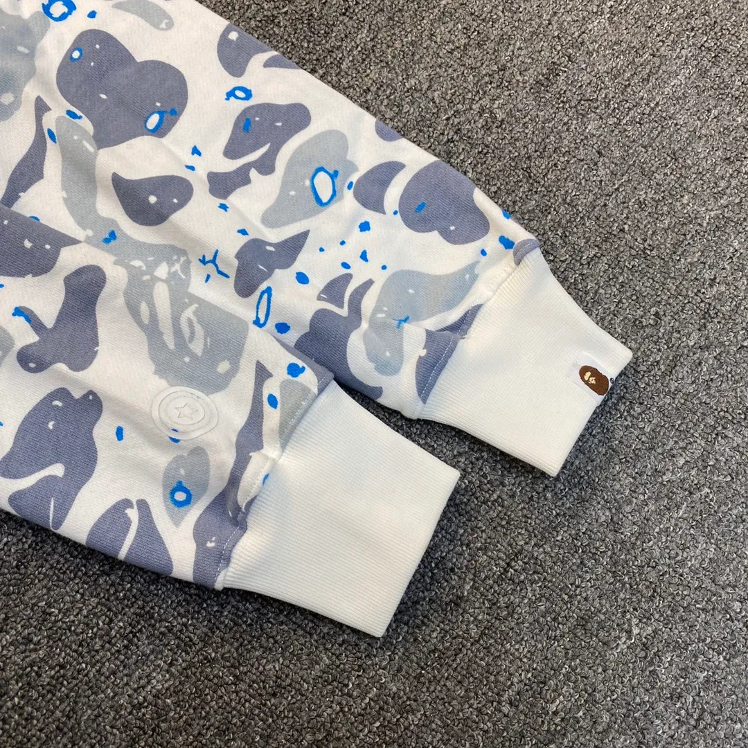💰440 BAPE SPACE CAMO SHARK 21SS Luminous starry sky camouflage double-headed shark sweatshirt Couple style: S—XXL [Black White]