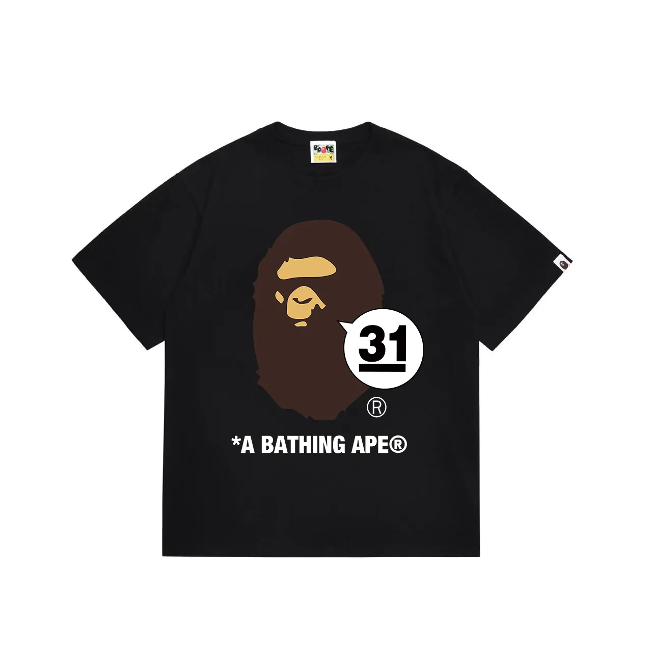 SC1035#p110💰 (top version) BAPE uses 260 grams of high-quality high-weave pure cotton fabric, double yarn combed, soft texture and no pilling, imported environmentally friendly printing glue, bright and three-dimensional pattern, quality 💥Same style for men and women, the upper body is fashionable Color: black white Size: S M L XL XXL
