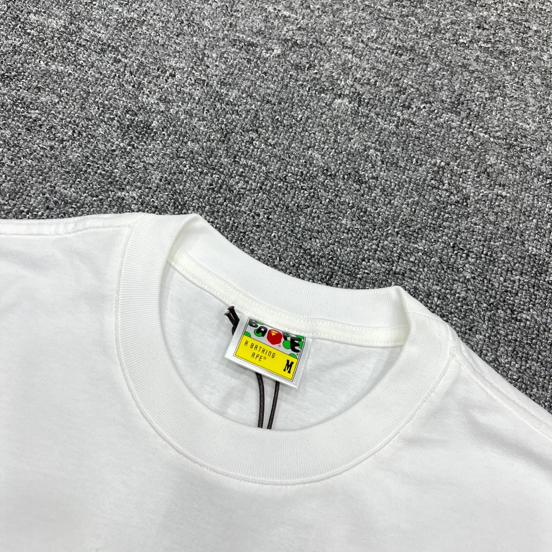 💰140 BAPE ABC camouflage ape head letter printing 280g weight linen cotton fabric ZP version Couple style: S-XXL [Black Green White Green Black Pink White Pink Black Blue White Blue]