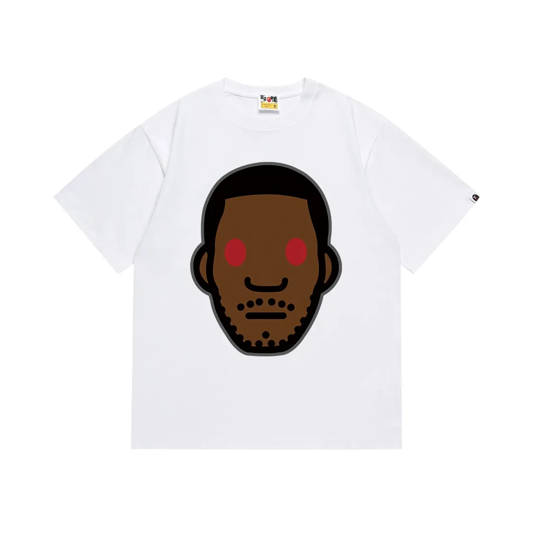 SC133#p110💰 (Top version) BAPE✖️KID CUDI co-branded cartoon character printed short-sleeved T-shirt. Made of 260 grams of high-quality high-weave pure cotton fabric. Double yarn combed, soft texture and no pilling. Imported environmentally friendly printing glue. Bright and three-dimensional pattern. Quality💥Same style for men and women. The upper body is trendy. Color: Black White Size: S M L XL XXL