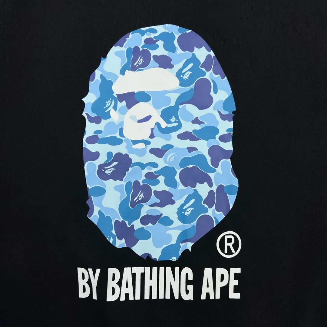 💰250 BAPE ABC CAMO ORGANIC camouflage ape head letter printing 420g weight pure cotton fabric ZP version Couple style: S-XXL [black green black pink black blue]