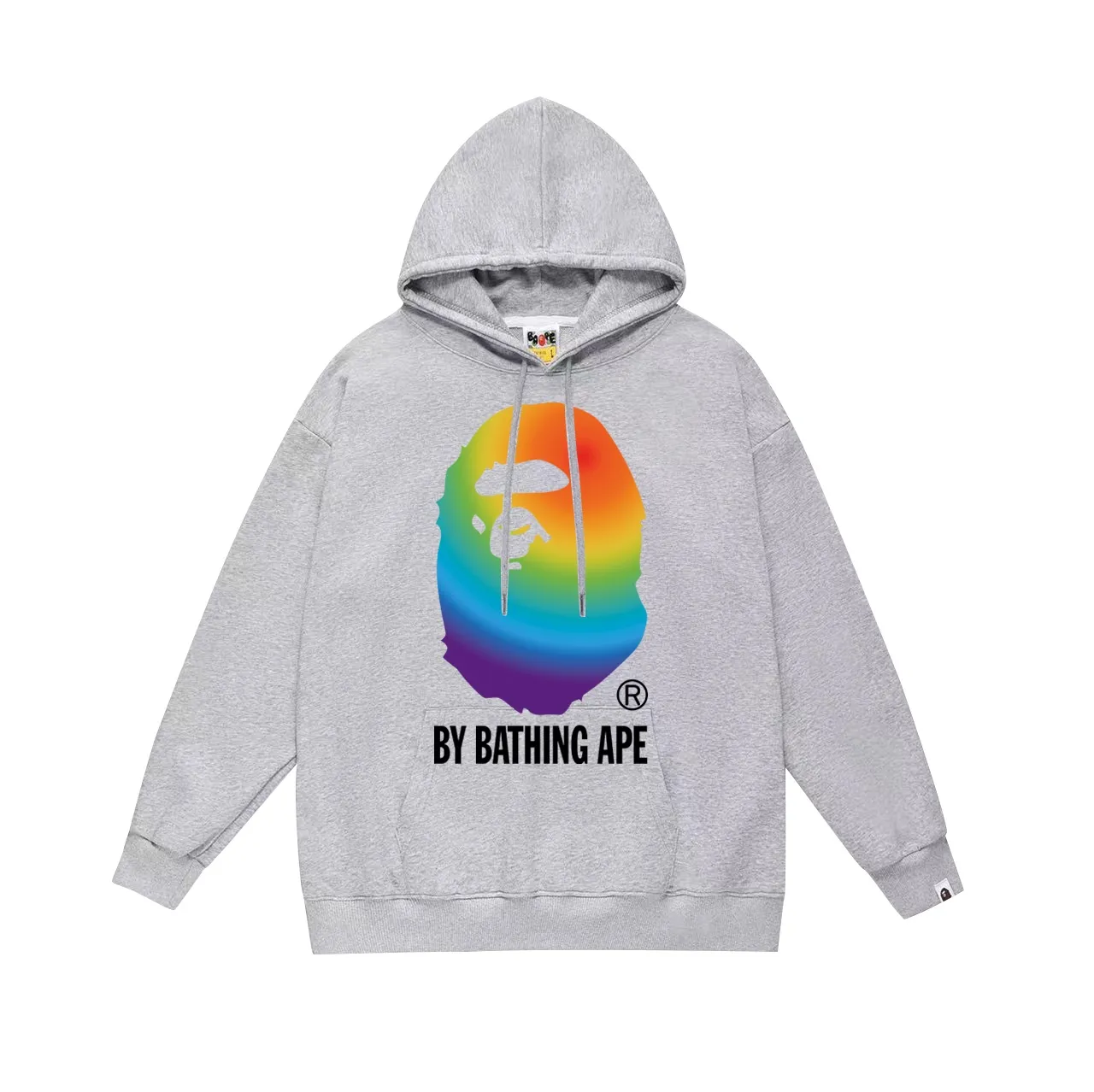 Model No. SC682#terry p160 plus velvet p180💰 (top version) BAPE colorful ape head letter printed hooded sweatshirt. Made of 380g large terry 430g silver fox velvet (drop shoulder large version) fabric. The texture is soft and non-pilling. Imported environmentally friendly printing glue. The pattern is bright and three-dimensional. Quality💥Same style for men and women. The upper body is trendy. Color: black white gray Size: S M L XL XXL