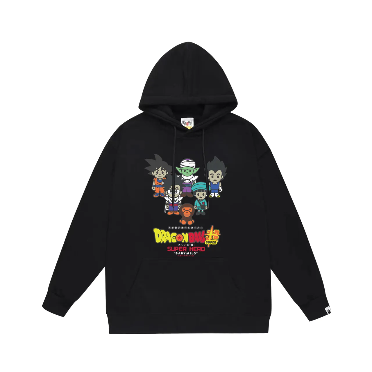 P160 model number SC785# terry 80 plus velvet 90 (top version) BAPE MILO×Dragon Ball Super SUPER HERO printed hooded sweatshirt Made of 380g large terry (drop shoulder large version) fabric, soft texture and no pilling Imported environmentally friendly printing glue The pattern is bright and three-dimensional Quality 💥Same style for men and women The upper body is trendy Color: black white gray Size: S M L XL XXL