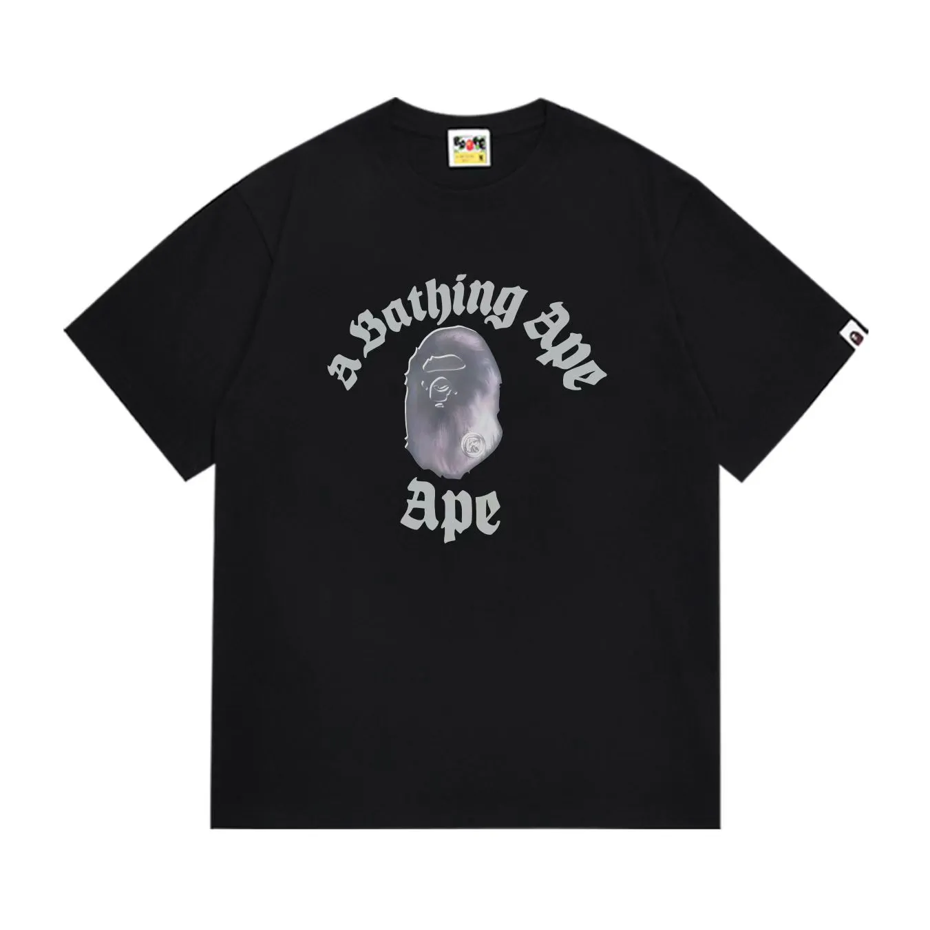 SC1003#p110💰 (top version) BAPE uses 260 grams of high-quality high-weave pure cotton fabric, double yarn combed, soft texture and no pilling, imported environmentally friendly printing glue, bright and three-dimensional pattern, quality 💥Same style for men and women, the upper body is fashionable Color: black white Size: S M L XL XXL