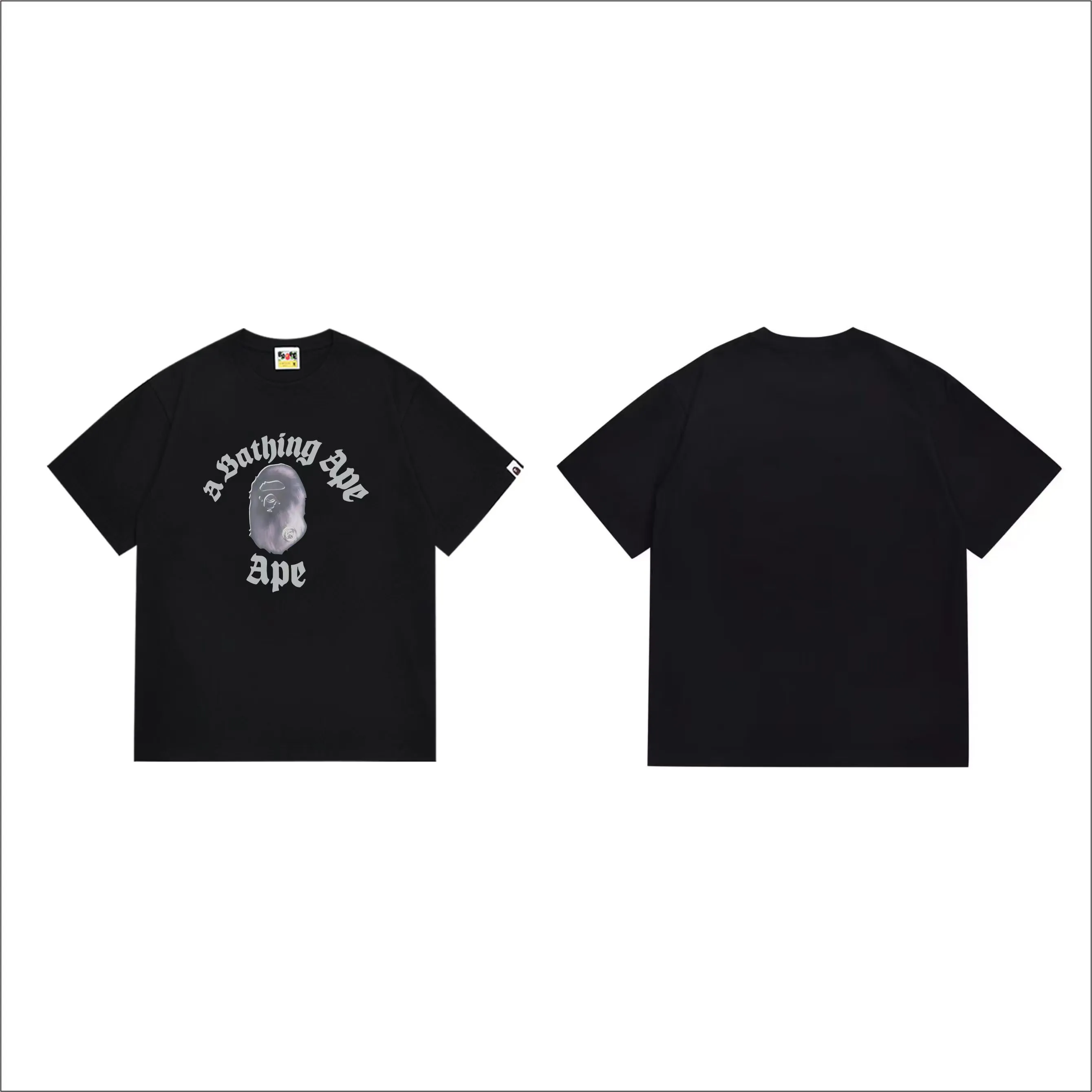 SC1003#p110💰 (top version) BAPE uses 260 grams of high-quality high-weave pure cotton fabric, double yarn combed, soft texture and no pilling, imported environmentally friendly printing glue, bright and three-dimensional pattern, quality 💥Same style for men and women, the upper body is fashionable Color: black white Size: S M L XL XXL