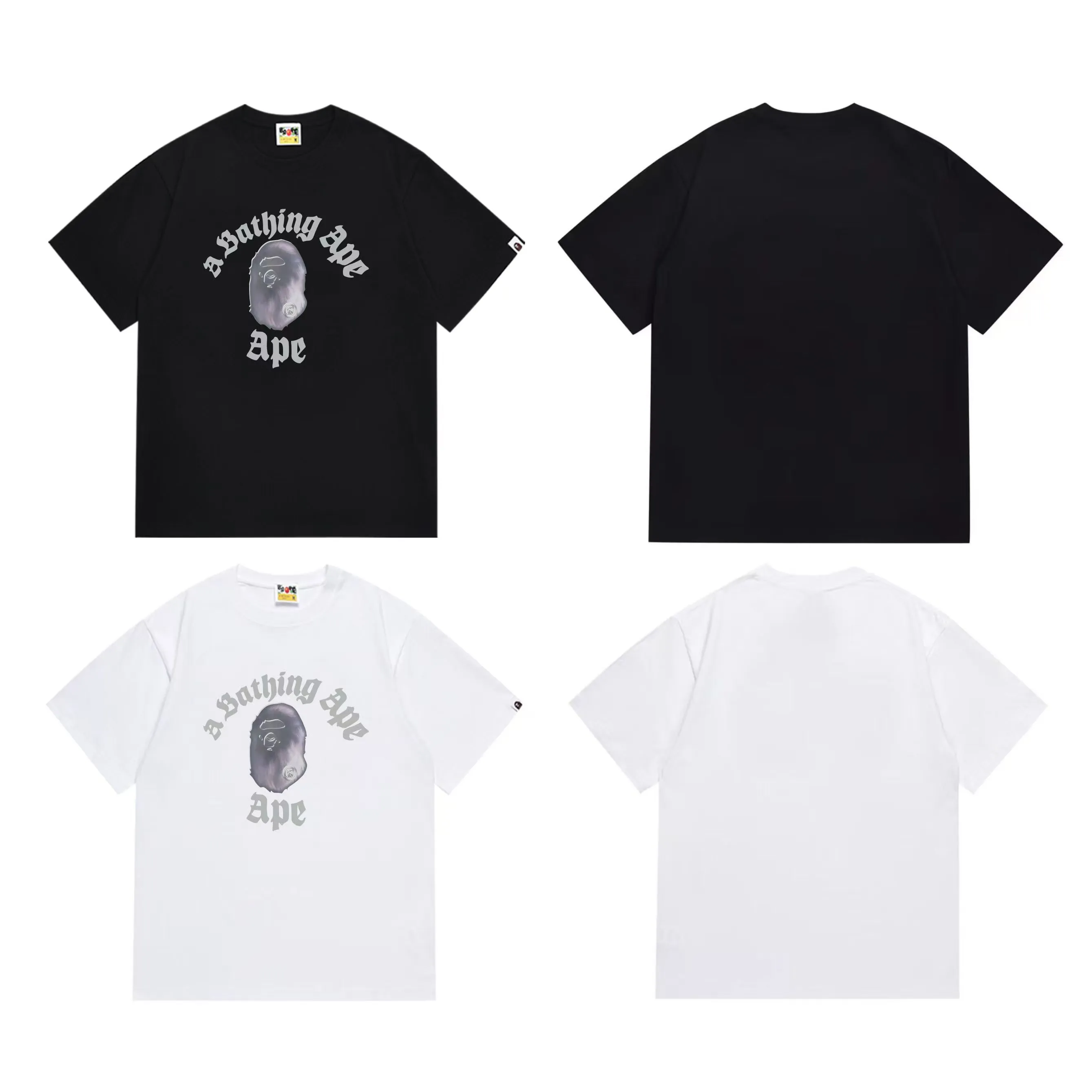 SC1003#p110💰 (top version) BAPE uses 260 grams of high-quality high-weave pure cotton fabric, double yarn combed, soft texture and no pilling, imported environmentally friendly printing glue, bright and three-dimensional pattern, quality 💥Same style for men and women, the upper body is fashionable Color: black white Size: S M L XL XXL