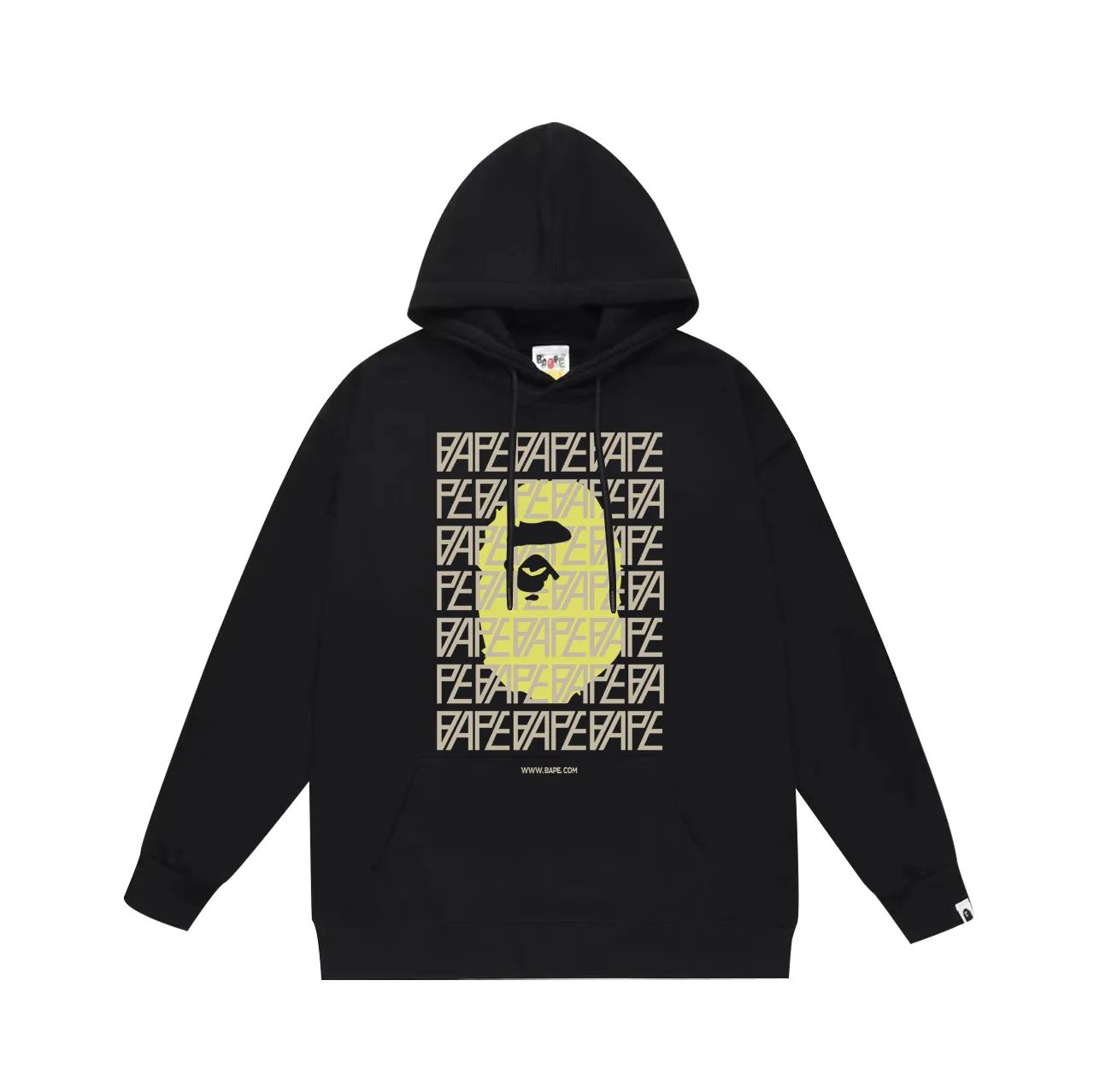 P160 model number SC780# terry 80 plus velvet 90 (top version) BAPE ape head monogram printed hooded sweatshirt. Made of 380g large terry (drop shoulder large version) fabric. The texture is soft and non-pilling. Imported environmentally friendly printing glue. The pattern is bright and three-dimensional. Quality 💥Same style for men and women. The upper body is trendy. Color: black white gray Size: S M L XL XXL