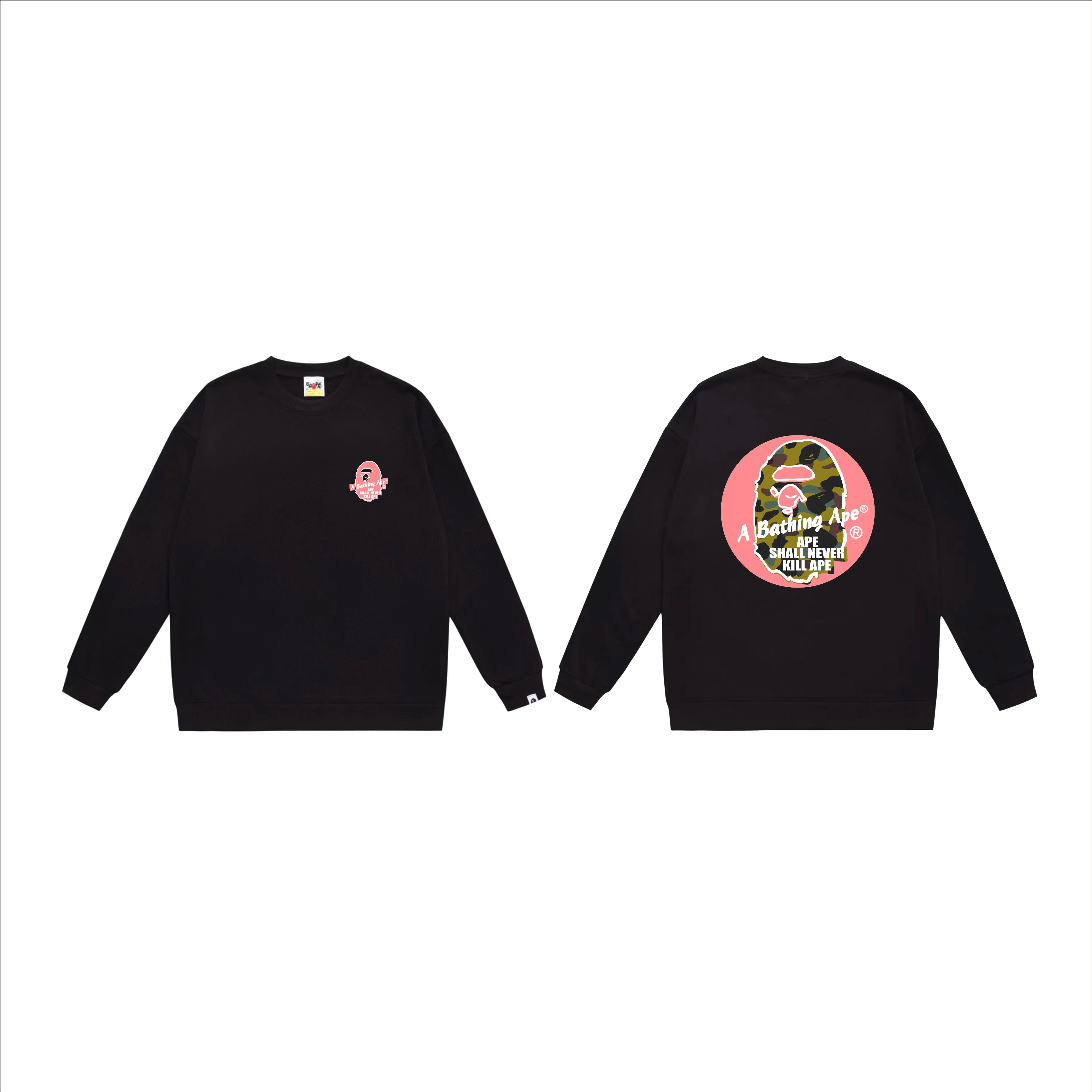 P150 model number SC505# terry 75 plus velvet 80 (top version) BAPE×STUSSY co-branded Stussy letter round neck sweatshirt Made of 350g large terry (drop shoulder large version) fabric, soft and non-pilling, imported environmentally friendly printing glue, bright and three-dimensional pattern, quality 💥Same style for men and women, the upper body is fashionable Color: black and blue, white and blue, gray and blue, black and red, white and red, gray and red Size: S M L XL XXL