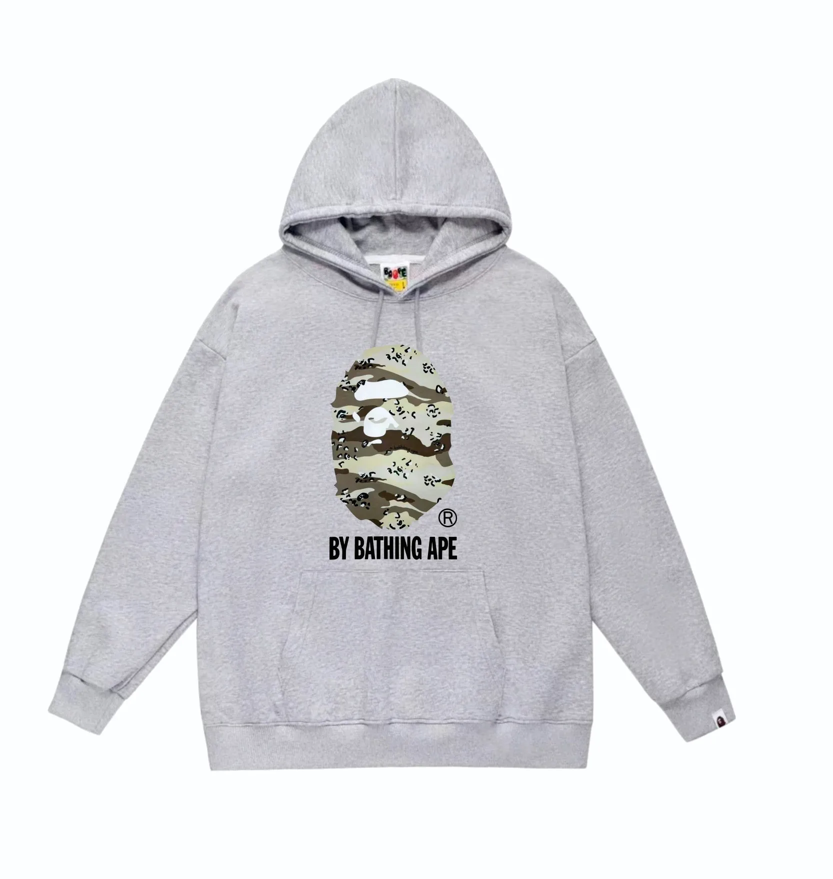 P160 model number SC842# terry 80 plus velvet 90 (top version) BAPE desert ape head letter print hooded sweatshirt Made of 380g large terry (drop shoulder large version) fabric, soft and non-pilling texture, imported environmentally friendly printing glue, bright and three-dimensional pattern, quality 💥Same style for men and women. The upper body is trendy. Color: black and yellow, white and yellow, gray and yellow, black and gray, white and gray, gray and gray. Size: S M L XL XXL