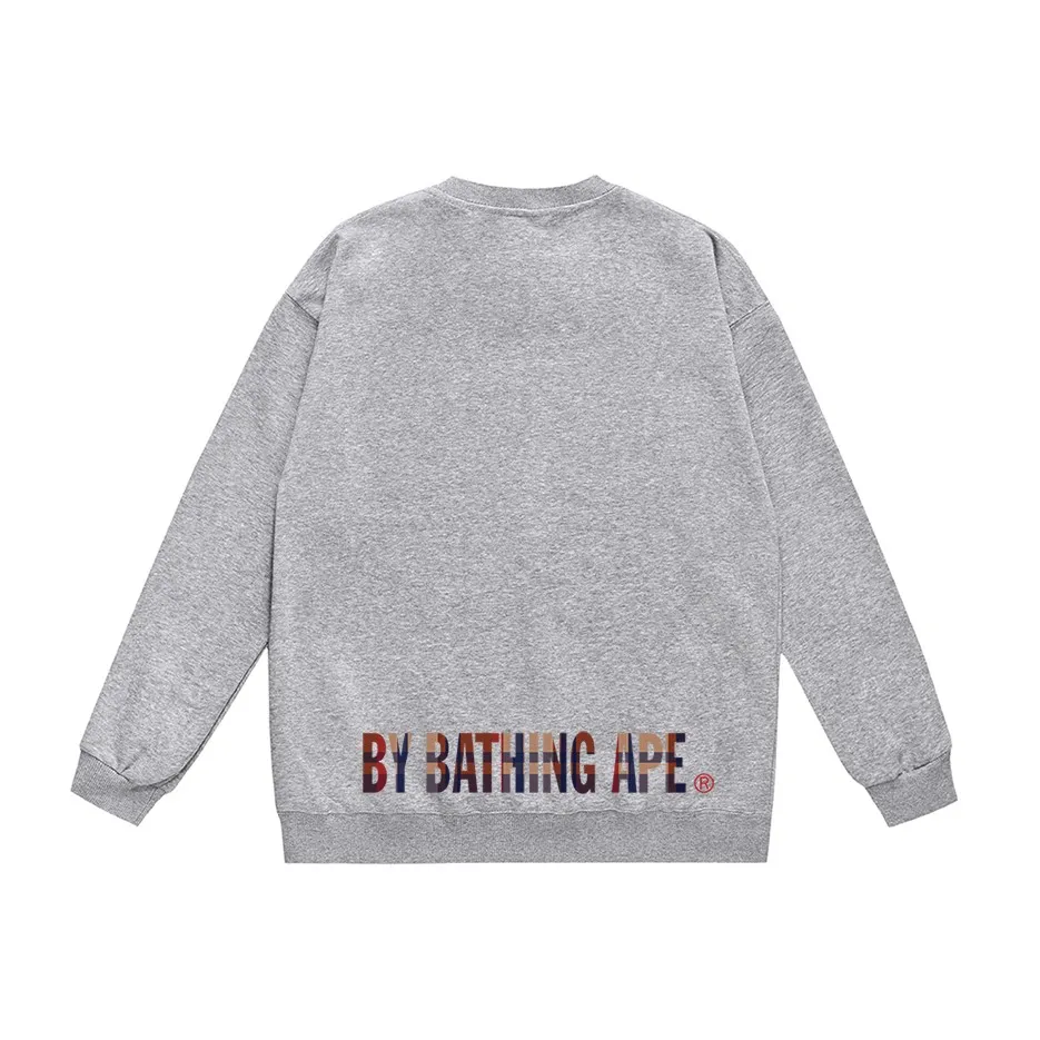P150 model number SC492# terry 75 plus velvet 80 (top version) BAPE plaid ape face letter pattern printed round neck sweatshirt Made of 350g large terry (drop shoulder large version) fabric, soft texture and no pilling Imported environmentally friendly printing glue The pattern is bright and three-dimensional Quality 💥Same style for men and women The upper body is trendy Color: black white gray Size: S M L XL XXL