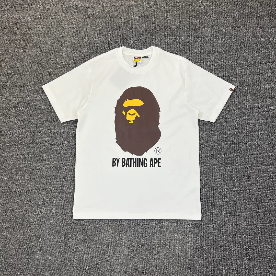 💰140 BAPE ape-man’s big head classic reappearance 280g weight linen cotton fabric ZP version Couple style: S-XXL [black white]