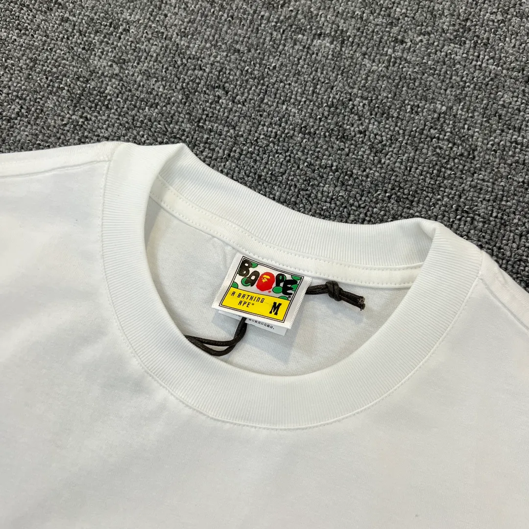💰140 BAPE ape-man’s big head classic reappearance 280g weight linen cotton fabric ZP version Couple style: S-XXL [black white]