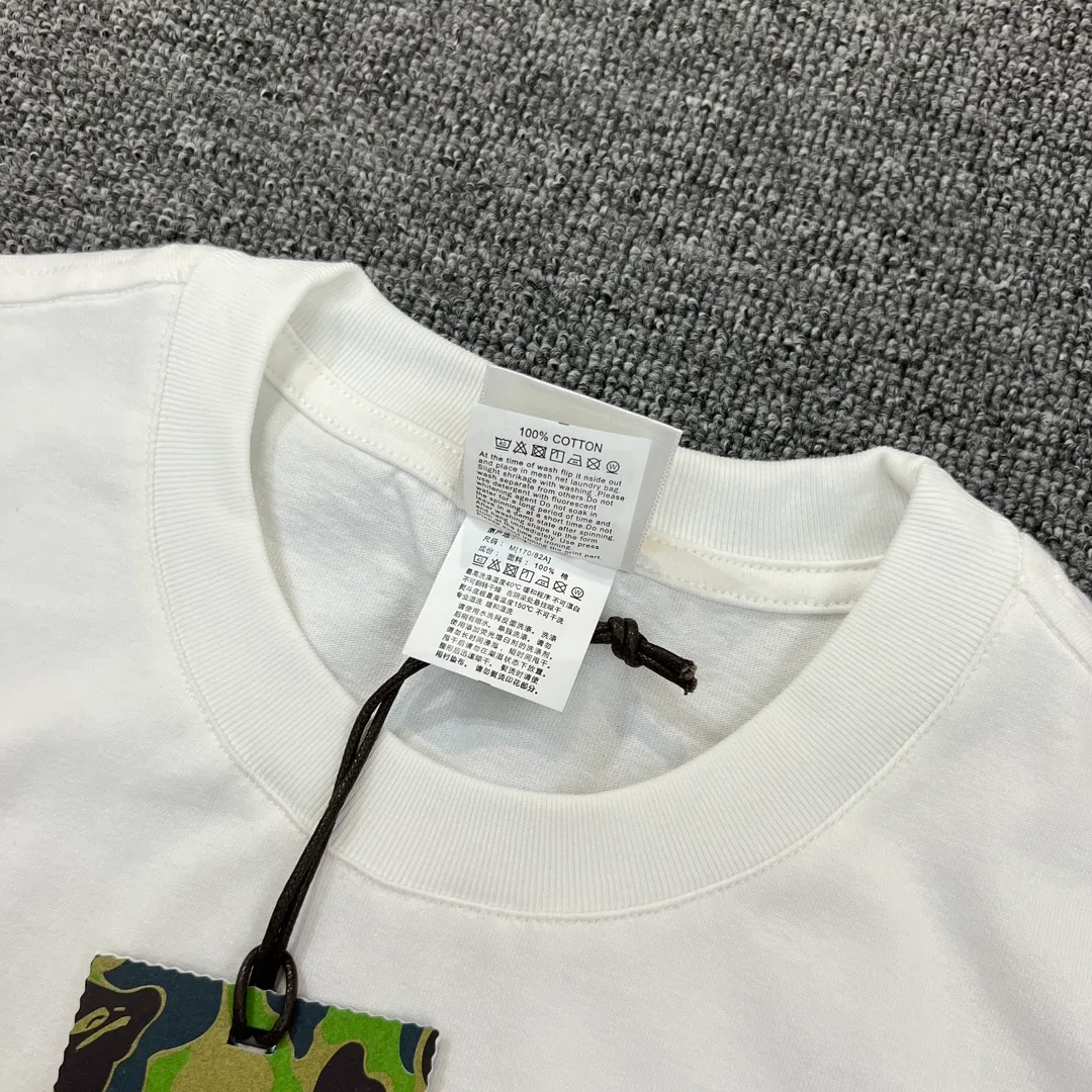 💰140 BAPE ape-man’s big head classic reappearance 280g weight linen cotton fabric ZP version Couple style: S-XXL [black white]