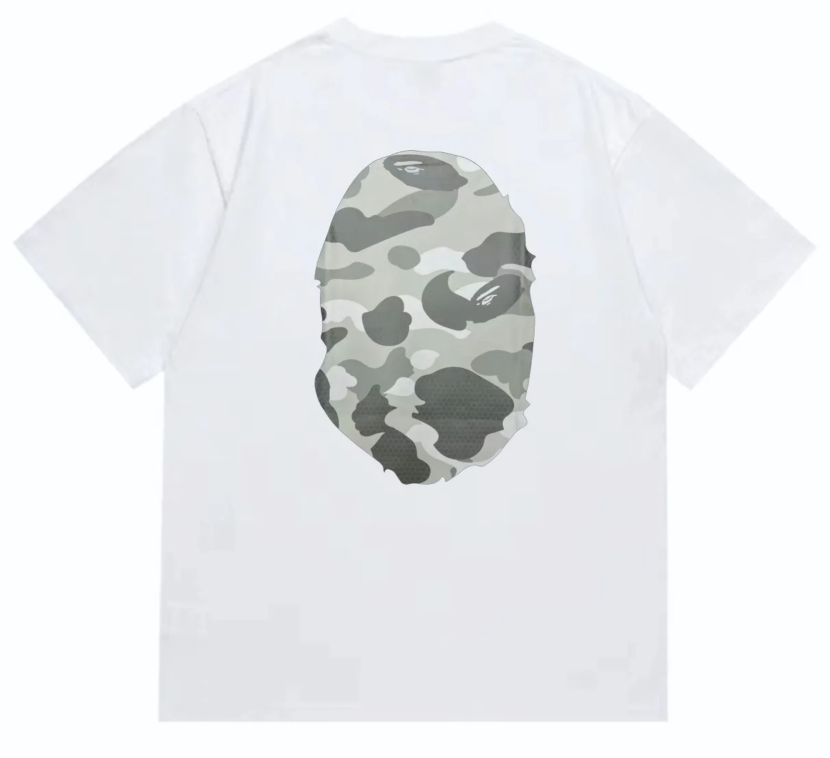 SC252#p110💰 (Top version) BAPE honeycomb camouflage letters great ape head double-sided printed T-shirt. Made of 260 grams of high-quality high-weave pure cotton fabric. Double yarn combed, soft texture and no pilling. Imported environmentally friendly printing glue. The pattern is bright and three-dimensional. The quality is the same for men and women. The upper body is trendy. Color: black and blue, white and blue, black and gray, white and gray. Size: S M L XL XXL