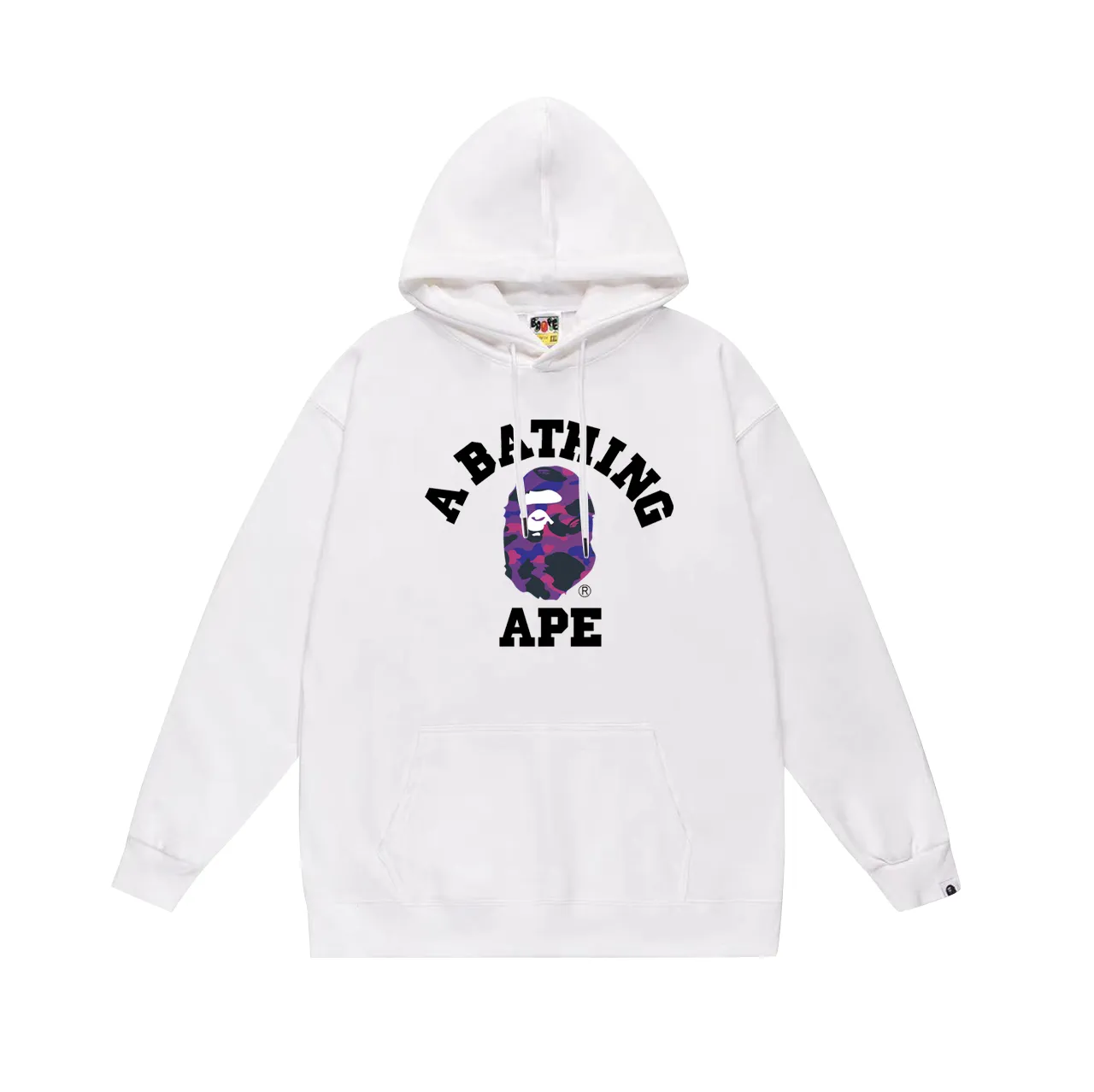 P160 model number SC762# terry 80 plus velvet 90 (top version) BAPE classic monogram ape head print hooded sweatshirt. Made of 380g large terry (drop shoulder large version) fabric. The texture is soft and non-pilling. Imported environmentally friendly printing glue. The pattern is bright and three-dimensional. Quality 💥Same style for men and women. The upper body is trendy. Color: black white gray Size: S M L XL XXL