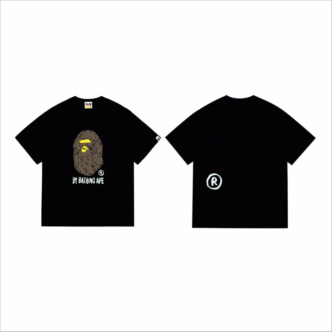 SC241#p110💰 (top version) BAPE FANS SCARF DRAW hand-painted graffiti ape head printed short-sleeved T-shirt. Made of 260 grams of high-quality high-weave pure cotton fabric. Double yarn combed. The texture is soft and non-pilling. Imported environmentally friendly printing glue. The pattern is bright and three-dimensional. Quality💥Same style for men and women. The upper body is trendy. Color: Black White Size: S M L XL XXL