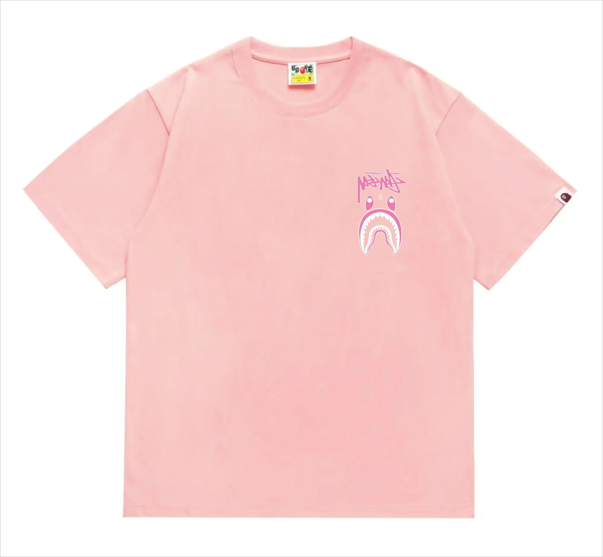 SC204#p110💰 (Top version) BAPE×Stussy co-branded Stussy letter ape print T-shirt Made of 260 grams of high-quality high-weave pure cotton fabric, double yarn combed, soft and non-pilling, imported environmentally friendly printing glue, bright and three-dimensional pattern, quality 💥Same style for men and women, the upper body is fashionable Color: black and white, gray and white, pink and white, red and white, white and black, gray and black, pink and black, red and black Size: S M L XL XXL