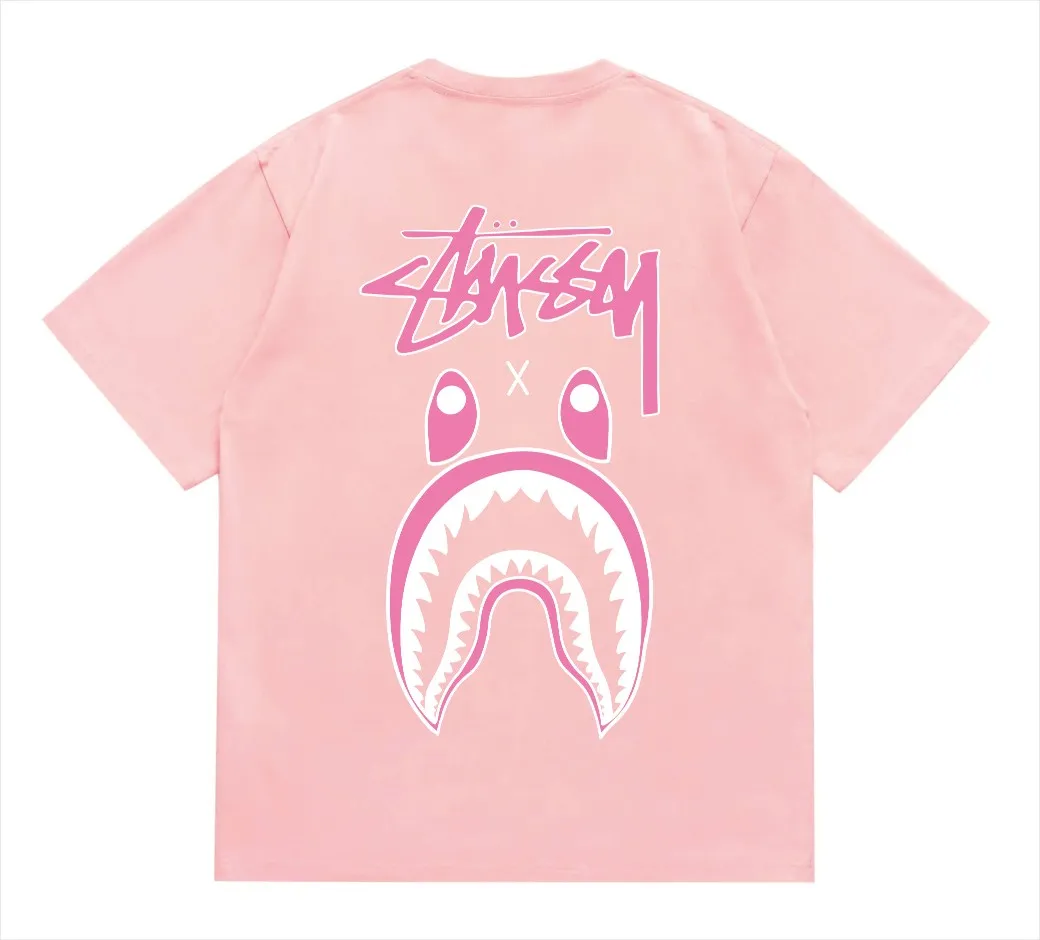SC204#p110💰 (Top version) BAPE×Stussy co-branded Stussy letter ape print T-shirt Made of 260 grams of high-quality high-weave pure cotton fabric, double yarn combed, soft and non-pilling, imported environmentally friendly printing glue, bright and three-dimensional pattern, quality 💥Same style for men and women, the upper body is fashionable Color: black and white, gray and white, pink and white, red and white, white and black, gray and black, pink and black, red and black Size: S M L XL XXL