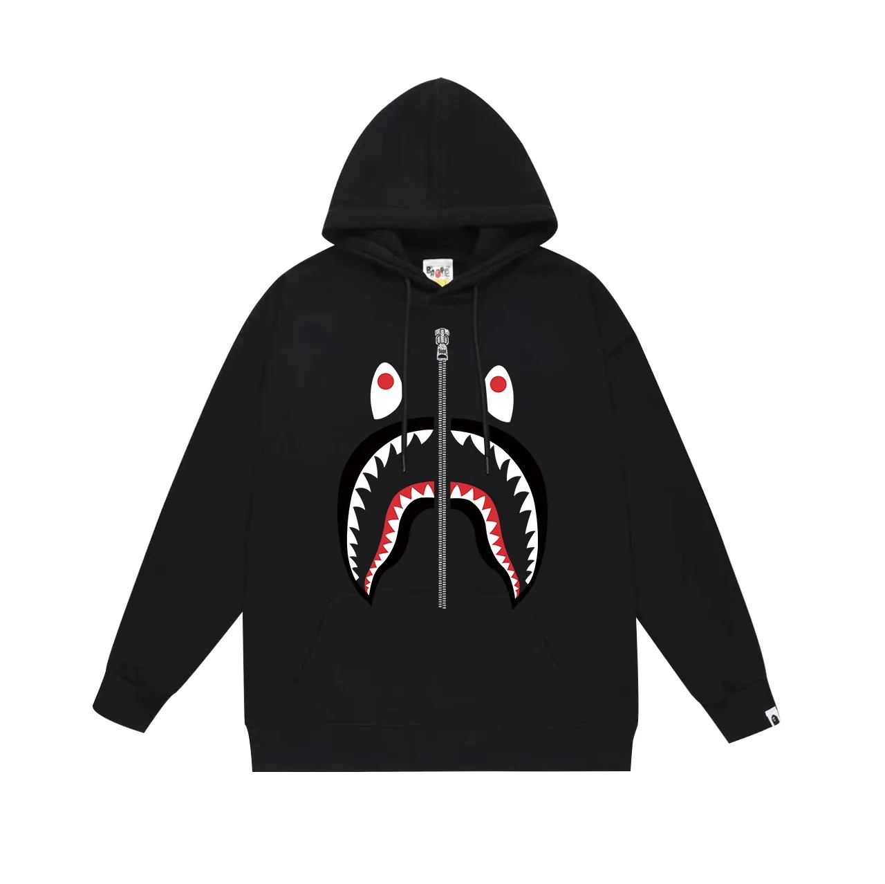 Model No. SC661#terry p160 plus velvet p180💰 (top version) BAPE classic shark mouth couple style printed hooded sweatshirt. Made of 380g large terry 430g silver fox velvet (drop shoulder large version) fabric. The texture is soft and non-pilling. Imported environmentally friendly printing glue. The pattern is bright and three-dimensional. Quality💥Same style for men and women. The upper body is trendy. Color: black white gray Size: S M L XL XXL