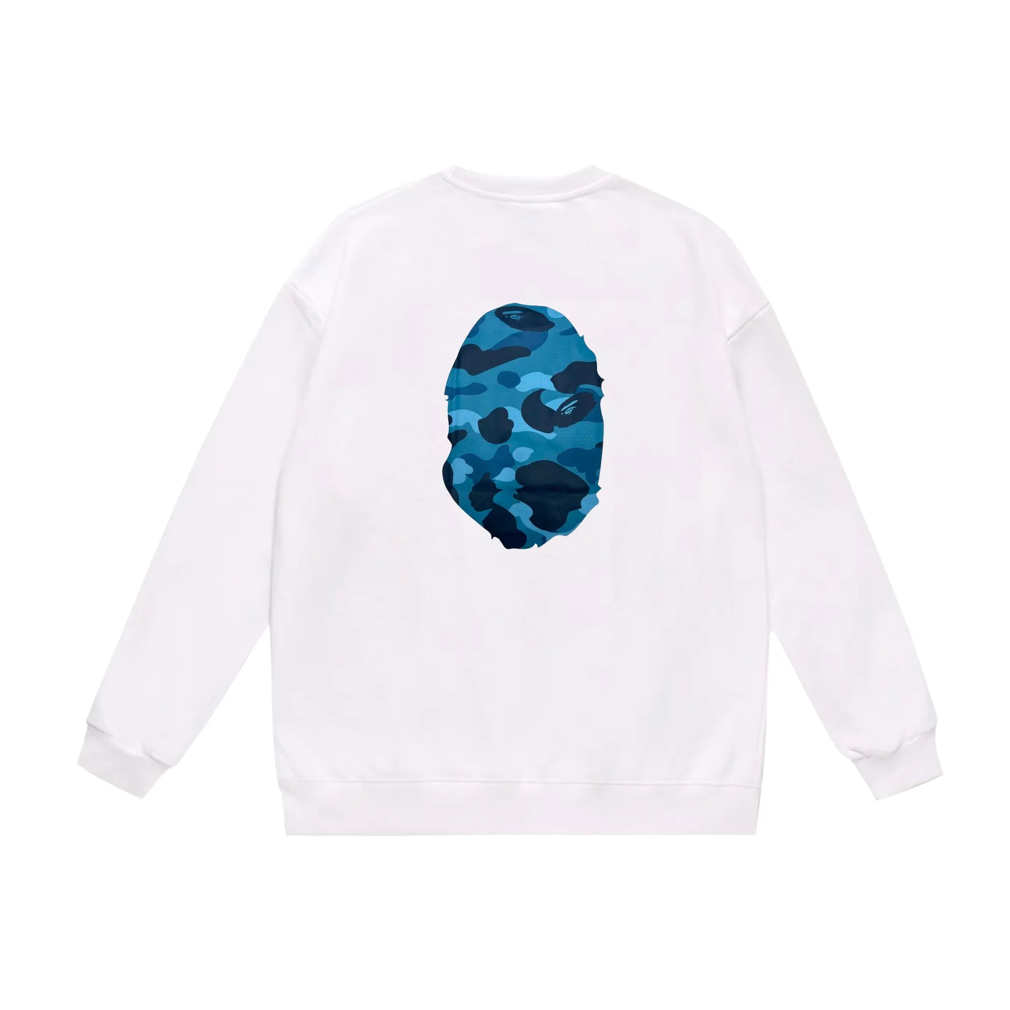 P170 model number SC552# terry 80 plus velvet 85 (top version) BAPE honeycomb camouflage letters great ape head print pattern round neck sweatshirt Made of 350g large terry (drop shoulder large version) fabric, soft texture and no pilling Imported environmentally friendly printing glue The pattern is bright and three-dimensional Quality 💥Same style for men and women The upper body is trendy Color: black gray white gray gray gray black blue white blue gray blue Size: S M L XL XXL