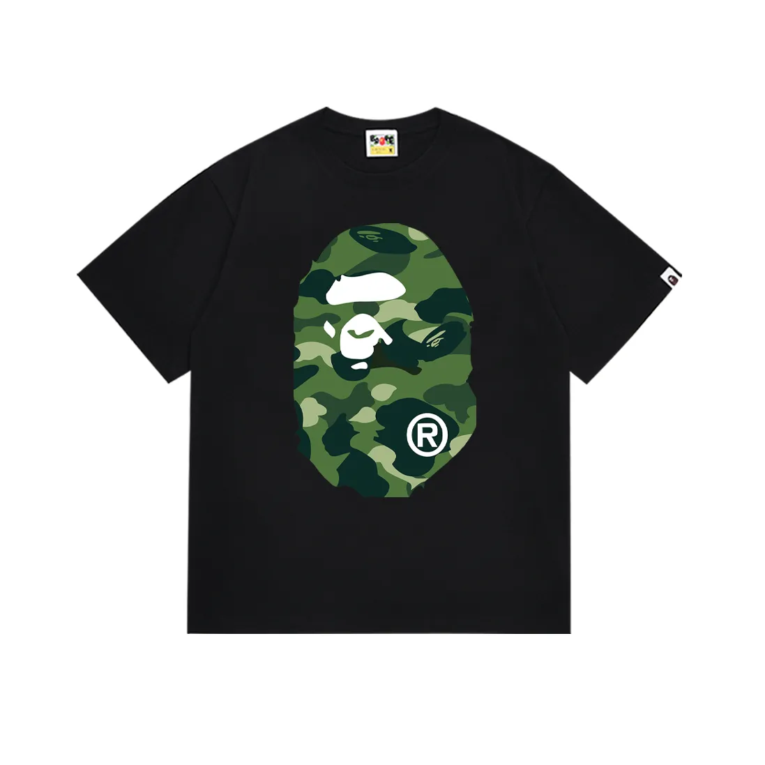 P110 SC060# (top version) BAPE double-sided camouflage ape head printed short-sleeved T-shirt Made of 260 grams of high-quality high-weave pure cotton fabric, double yarn combed, soft texture and no pilling Imported environmentally friendly printing glue, bright and three-dimensional pattern, quality 💥unisex style, the upper body is fashionable Color: white camouflage black camouflage white yellow black yellow white green black green white purple black purple white red black red Size: S M L XL XXL