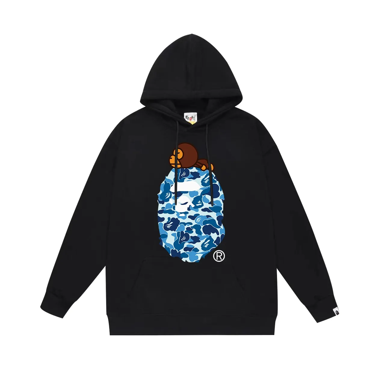 Model No. SC648# terry p160 plus velvet p180💰 (top version) BAPE ape head monkey letter printed hooded sweatshirt Made of 380g large terry 430g silver fox velvet (drop shoulder large version) fabric, soft and non-pilling, imported environmentally friendly printing glue, bright and three-dimensional pattern, quality 💥Same style for men and women, the upper body is fashionable Color: black blue white blue gray blue Size: S M L XL XXL