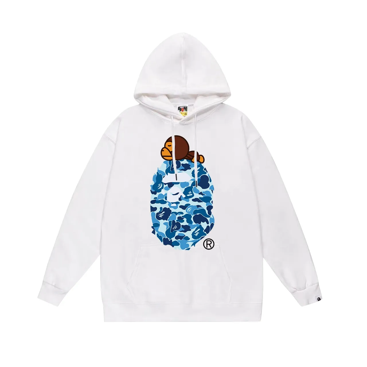 Model No. SC648# terry p160 plus velvet p180💰 (top version) BAPE ape head monkey letter printed hooded sweatshirt Made of 380g large terry 430g silver fox velvet (drop shoulder large version) fabric, soft and non-pilling, imported environmentally friendly printing glue, bright and three-dimensional pattern, quality 💥Same style for men and women, the upper body is fashionable Color: black blue white blue gray blue Size: S M L XL XXL