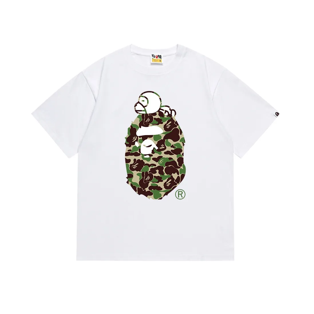 SC146#p110💰 (Top version) BAPE sleeping monkey ape head pattern short-sleeved T-shirt Made of 260 grams of high-quality high-weave pure cotton fabric, double yarn combed, soft texture and no pilling Imported environmentally friendly printing glue, bright and three-dimensional pattern, quality 💥Same style for men and women, the upper body is fashionable Color: black white Size: S M L XL XXL