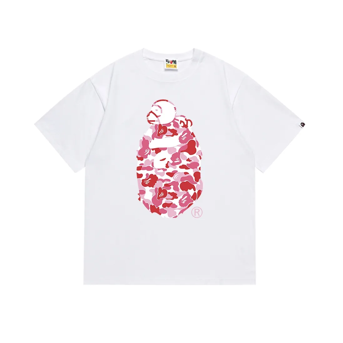 SC146#p110💰 (Top version) BAPE sleeping monkey ape head pattern short-sleeved T-shirt Made of 260 grams of high-quality high-weave pure cotton fabric, double yarn combed, soft texture and no pilling Imported environmentally friendly printing glue, bright and three-dimensional pattern, quality 💥Same style for men and women, the upper body is fashionable Color: black white Size: S M L XL XXL
