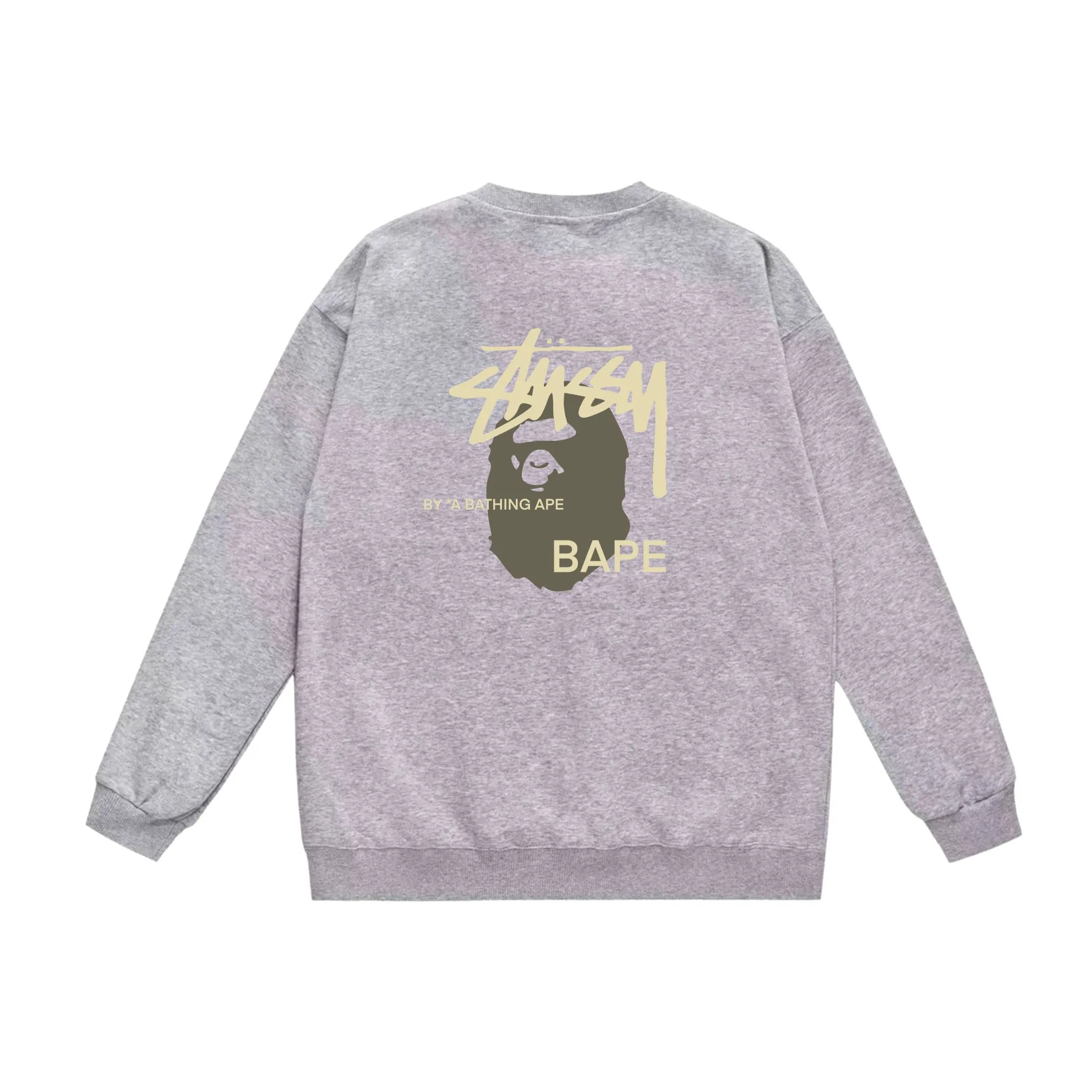 P150 model number SC510# terry 75 plus velvet 80 (top version) BAPE×STUSSY co-branded Stussy letter round neck sweatshirt Made of 350g large terry (drop shoulder large version) fabric, soft texture and no pilling Imported environmentally friendly printing glue, bright and three-dimensional pattern, quality 💥Same style for men and women, the upper body is fashionable Color: black printed yellow, white printed yellow, gray printed yellow Size: S M L XL XXL