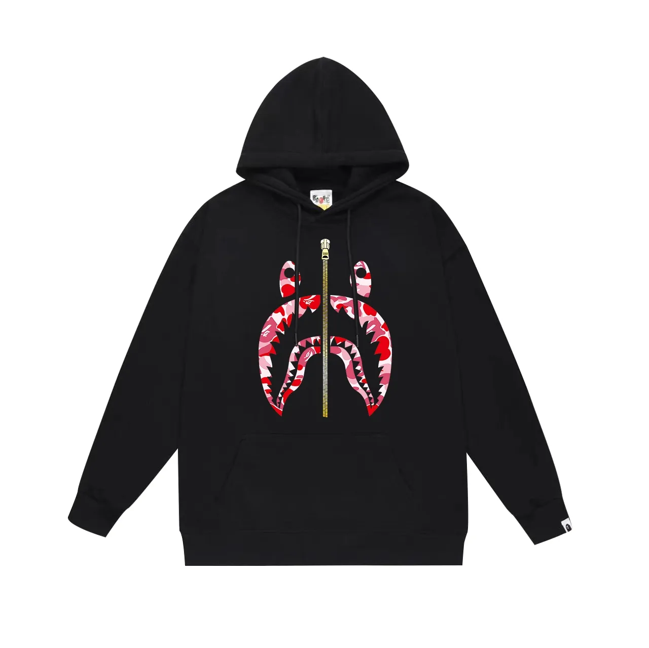 Model number SC689#terry p160 plus velvet p180💰 (top version) BAPE camouflage shark zipper printed hooded sweatshirt Made of 380g large terry 430g silver fox velvet (drop shoulder large version) fabric, soft and non-pilling, imported environmentally friendly printing glue, bright and three-dimensional pattern, quality 💥Same style for men and women, the upper body is trendy. Color: black and red, white and red, gray and red, black and green, white and green, gray and green. Black and blue, white and blue, gray and blue Size: S M L XL XXL