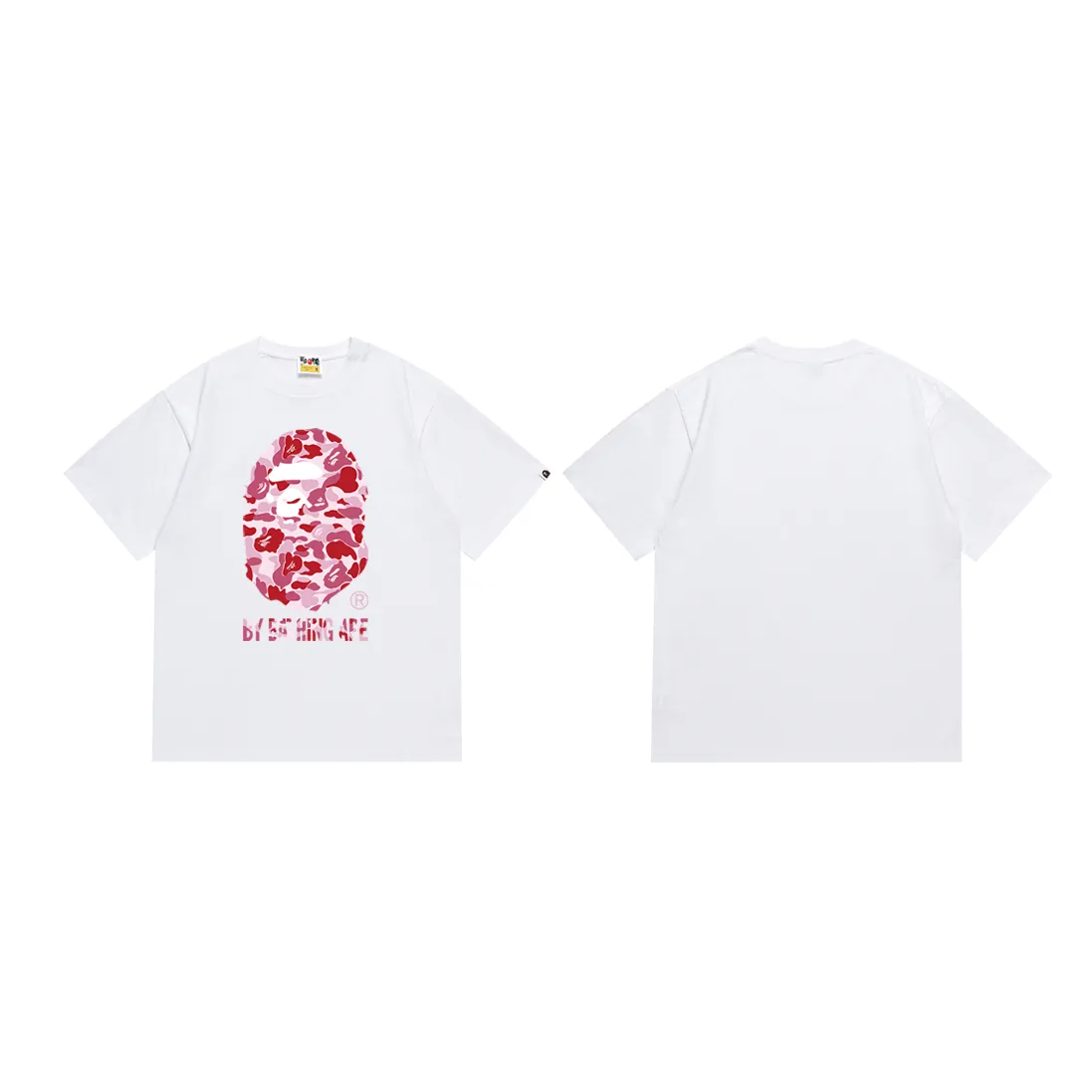 P110 SC075 (top version) BAPE camouflage ape head LOGO printed short-sleeved T-shirt Made of 260 grams of high-quality high-weave pure cotton fabric, double yarn combed, soft texture and no pilling Imported environmentally friendly printing glue, bright and three-dimensional pattern, quality 💥Same style for men and women, the upper body is fashionable Color: black green white green black pink white pink black blue white blue Size: S M L XL XXL