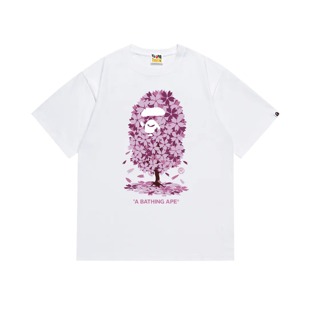 P110 SC039# (top version) BAPE Sakura Tree Second Generation Limited 2022SS printed short-sleeved T-shirt Made of 260 grams of high-quality high-weave pure cotton fabric, double yarn combed, soft texture and no pilling Imported environmentally friendly printing glue, bright and three-dimensional pattern, quality 💥Same style for men and women, the upper body is fashionable Color: black and white Size: S M L XL XXL
