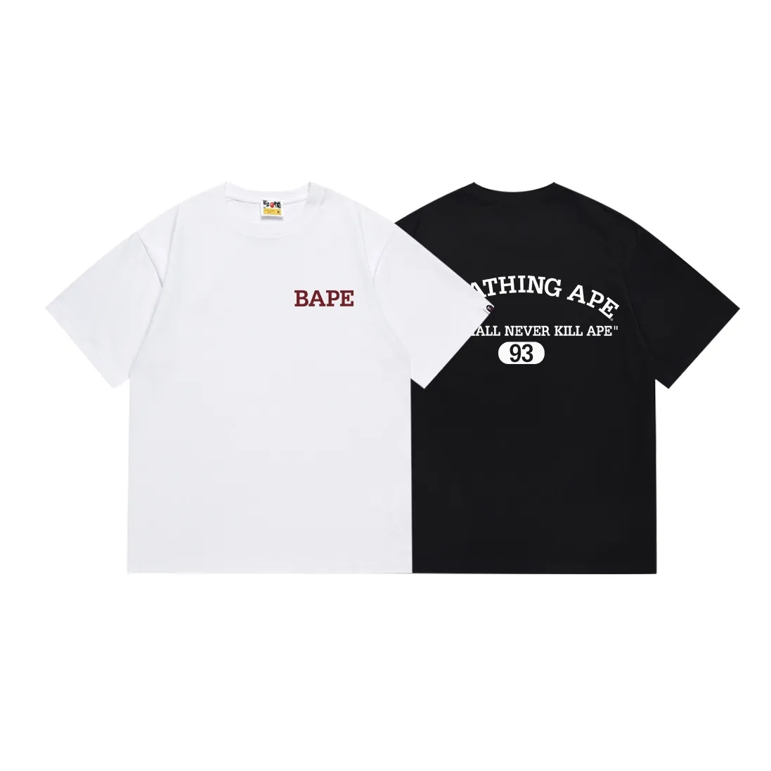 SC076#p110💰 (Top version) BAPE ape head contrast letter printed short-sleeved T-shirt Made of 260 grams of high-quality high-weave pure cotton fabric, double yarn combed, soft texture without pilling, imported environmentally friendly printing glue, bright and three-dimensional pattern, quality 💥Same style for men and women, the upper body is fashionable Color: black white Size: S M L XL XXL
